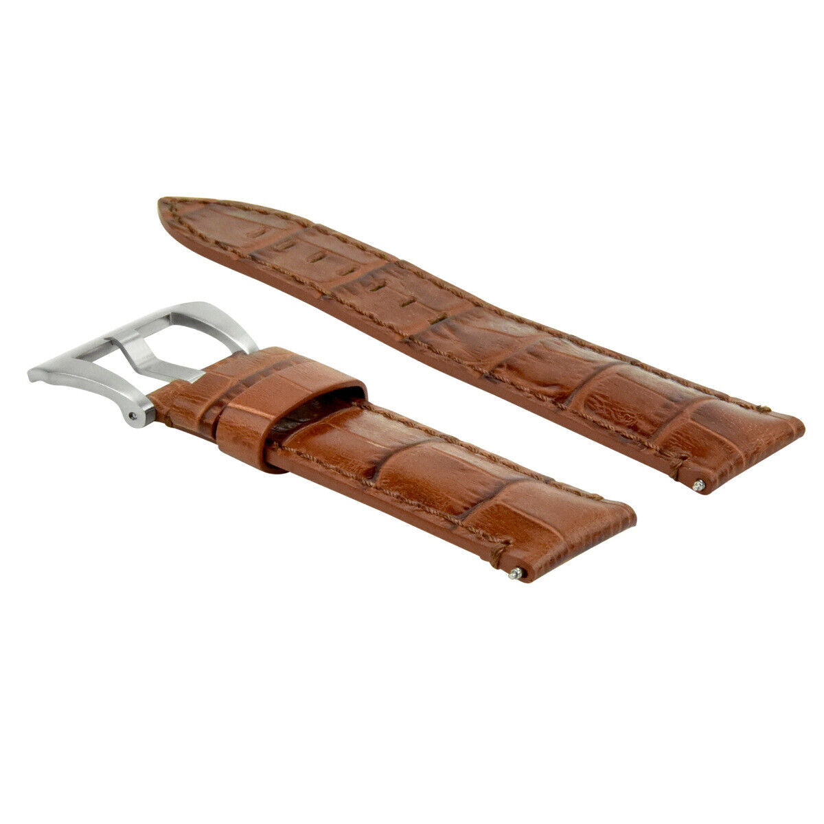 22MM LEATHER WATCH BAND STRAP FOR 40-44MM PANERAI GMT LUMINOR RADIOMIR L/BROWN