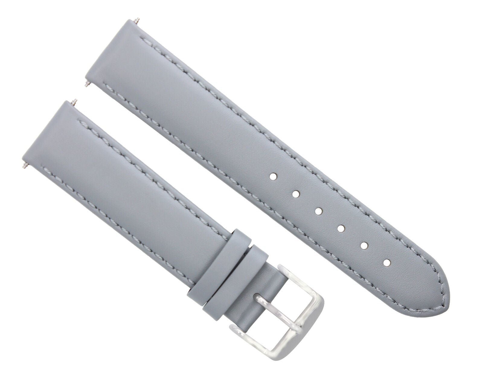 18MM-19MM-20MM-22MM-24MM SMOOTH LEATHER WATCH BAND FOR CITIZEN ECO DRIVE GREY