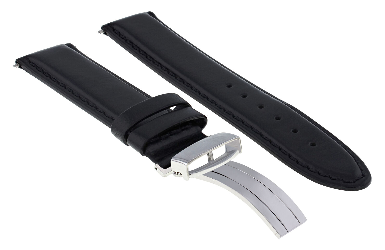 GENUINE LEATHER BAND STRAP SMOOTH DEPLOY CLASP FOR PANERAI - 22MM