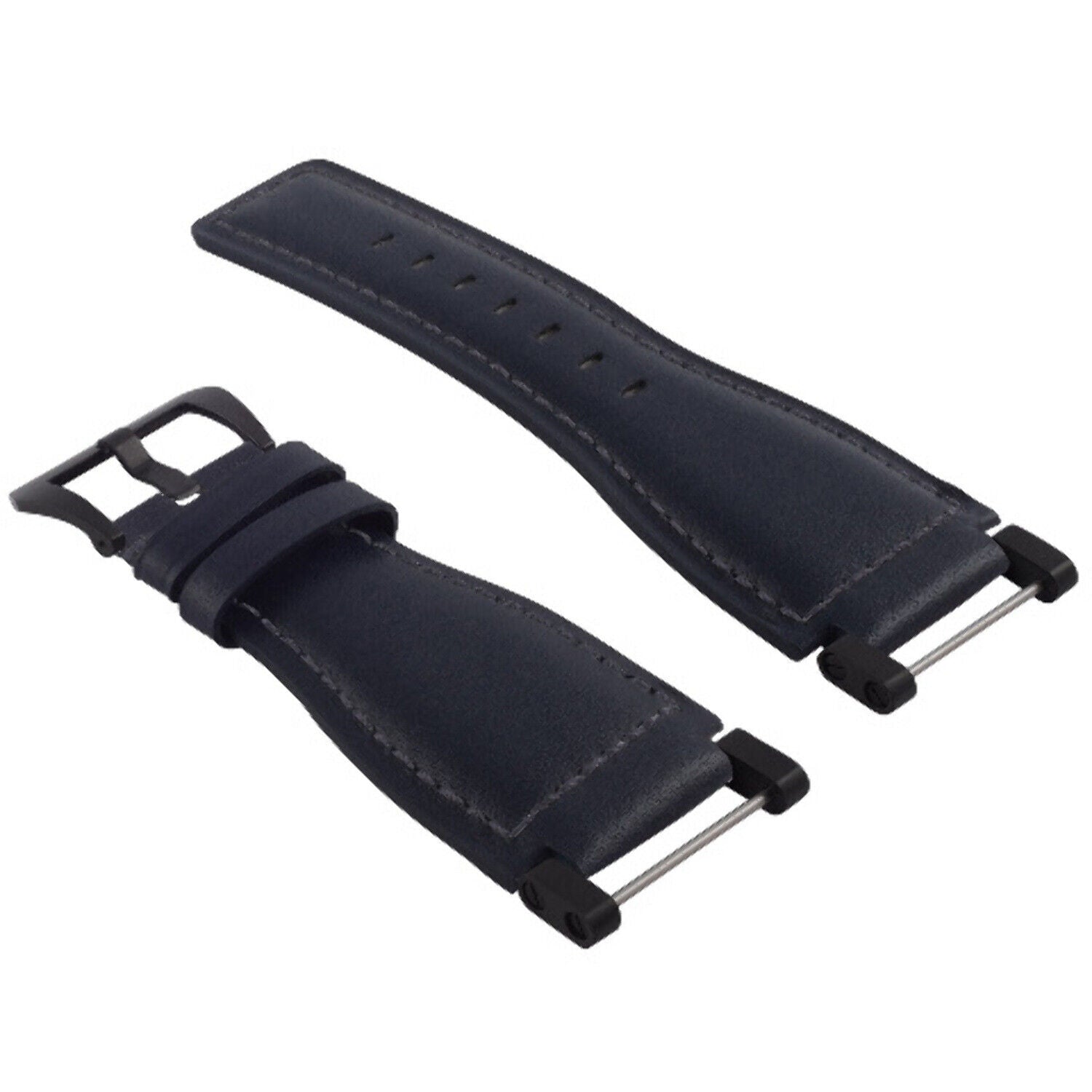 24MM SUUNTO CORE REPLACEMENT SMOOTH LEATHER WATCH BAND STRAP + BLACK PVD ADAPTER