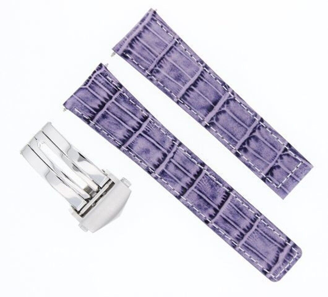22MM LEATHER WATCH BAND STRAP CLASP FOR TAG HEUER CARERRA MONACO 3TC - BRUSH