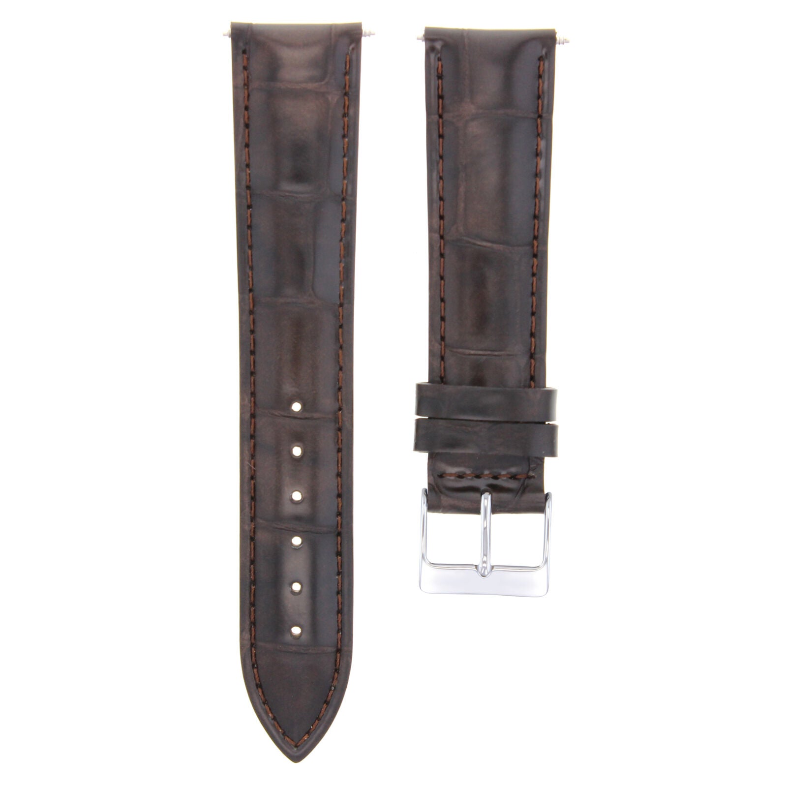 GENUINE CROCO LEATHER WATCH BAND STRAP FOR EMPORIO ARMANI - 21MM