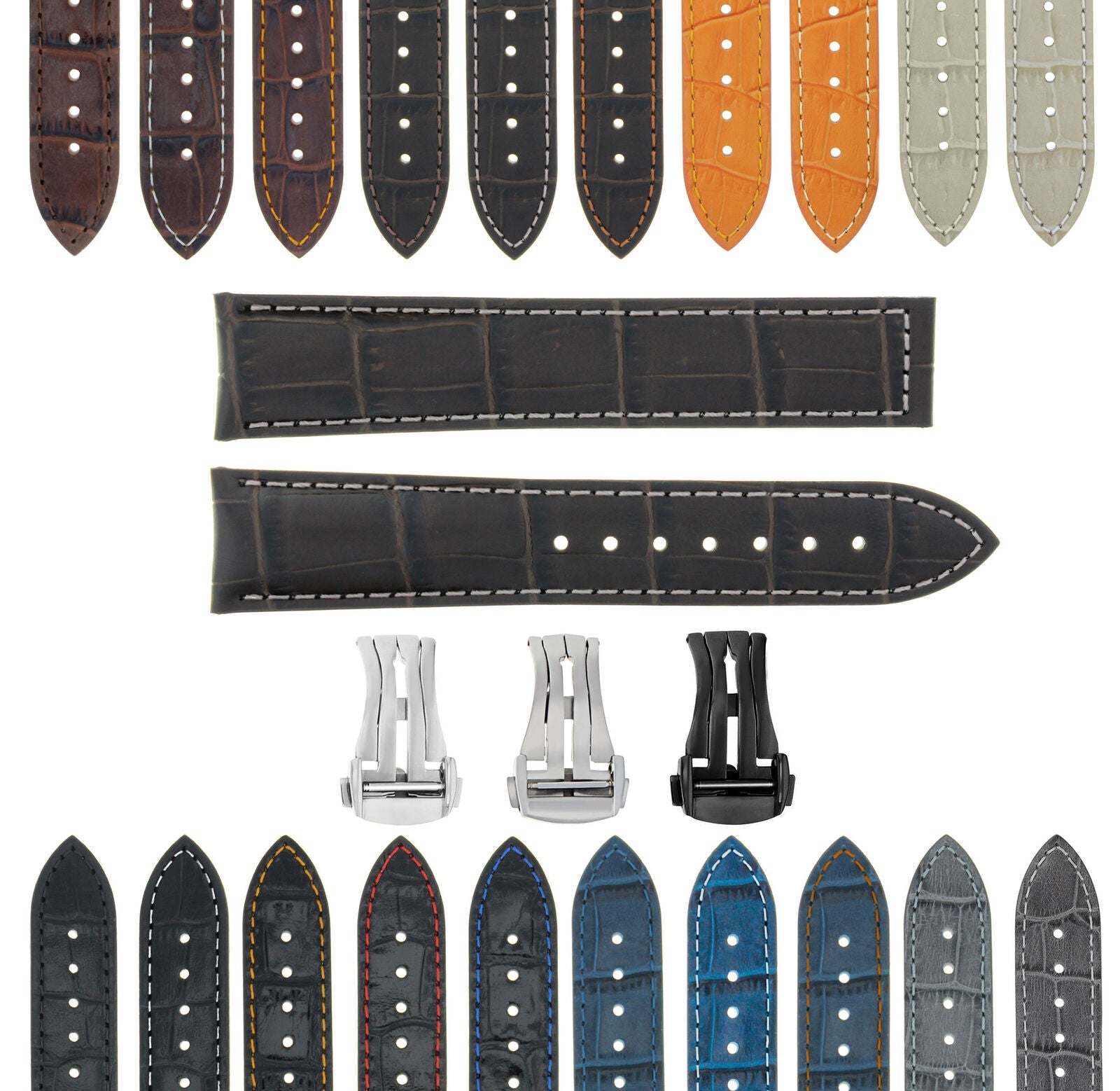 GENUINE LEATHER WATCH BAND STRAP FOR BREITLING WATCH - 18MM