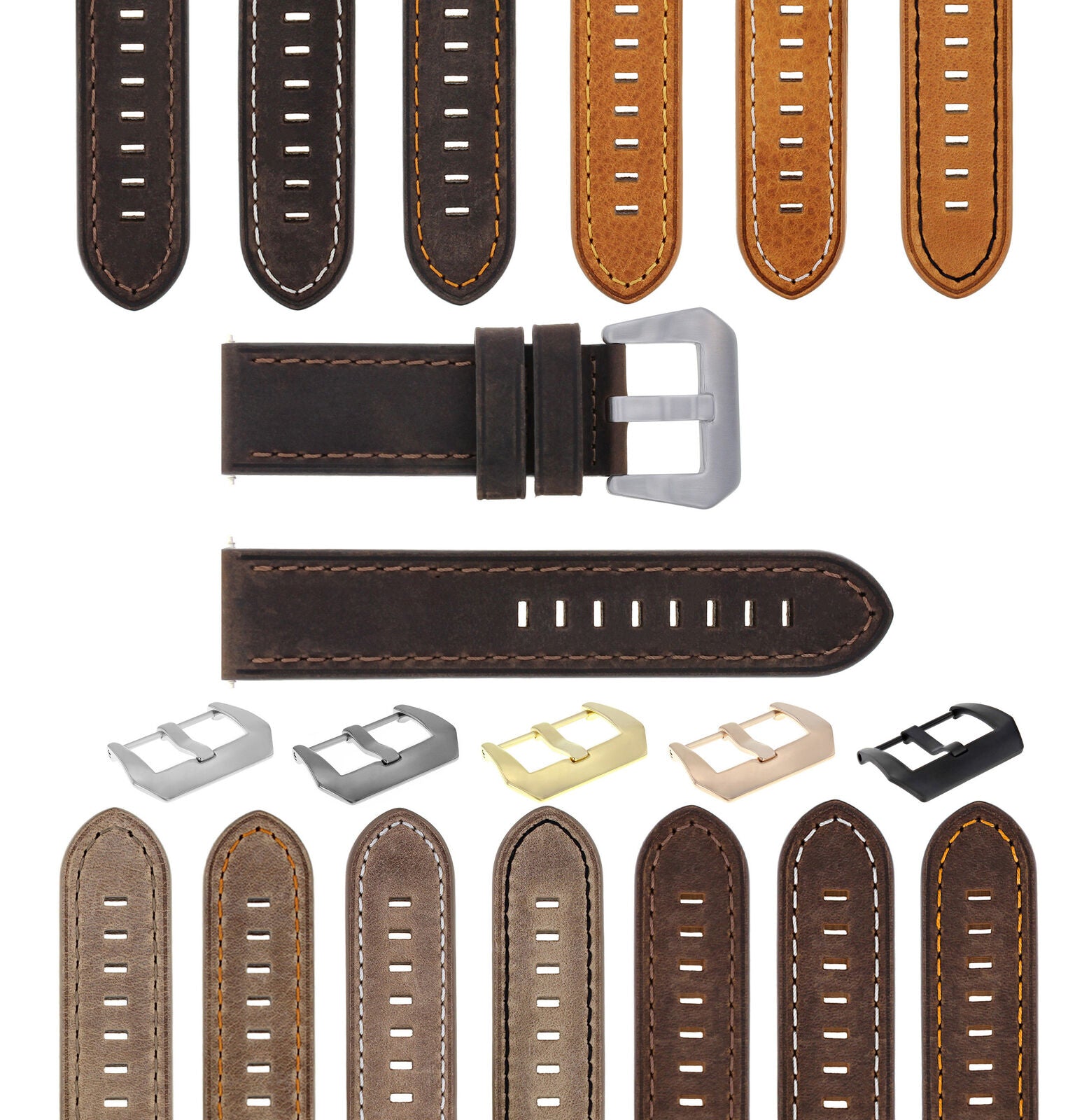 20-22-24MM LEATHER WATCH BAND STRAP FOR BREITLING CHRONOMAT BENTLEY COLT WATCH