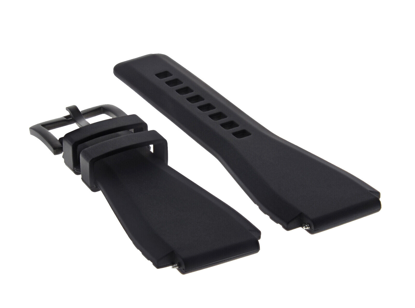 BR01 BR-03 SILICONE RUBBER STRAP BAND BRACELET FOR BELL & ROSS B & R BLACK PVD