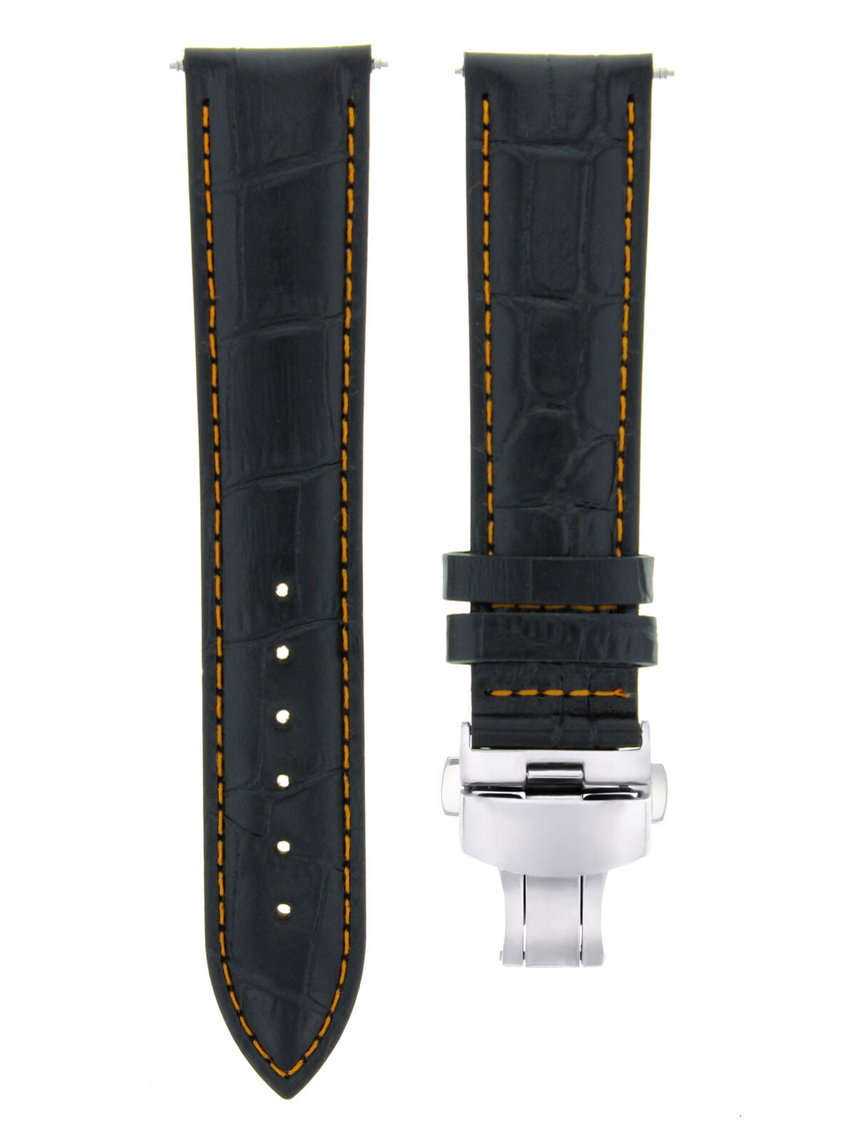 LEATHER BAND WATCH STRAP DEPLOYMENT CLASP FOR BLANCPAIN 2B - 18MM