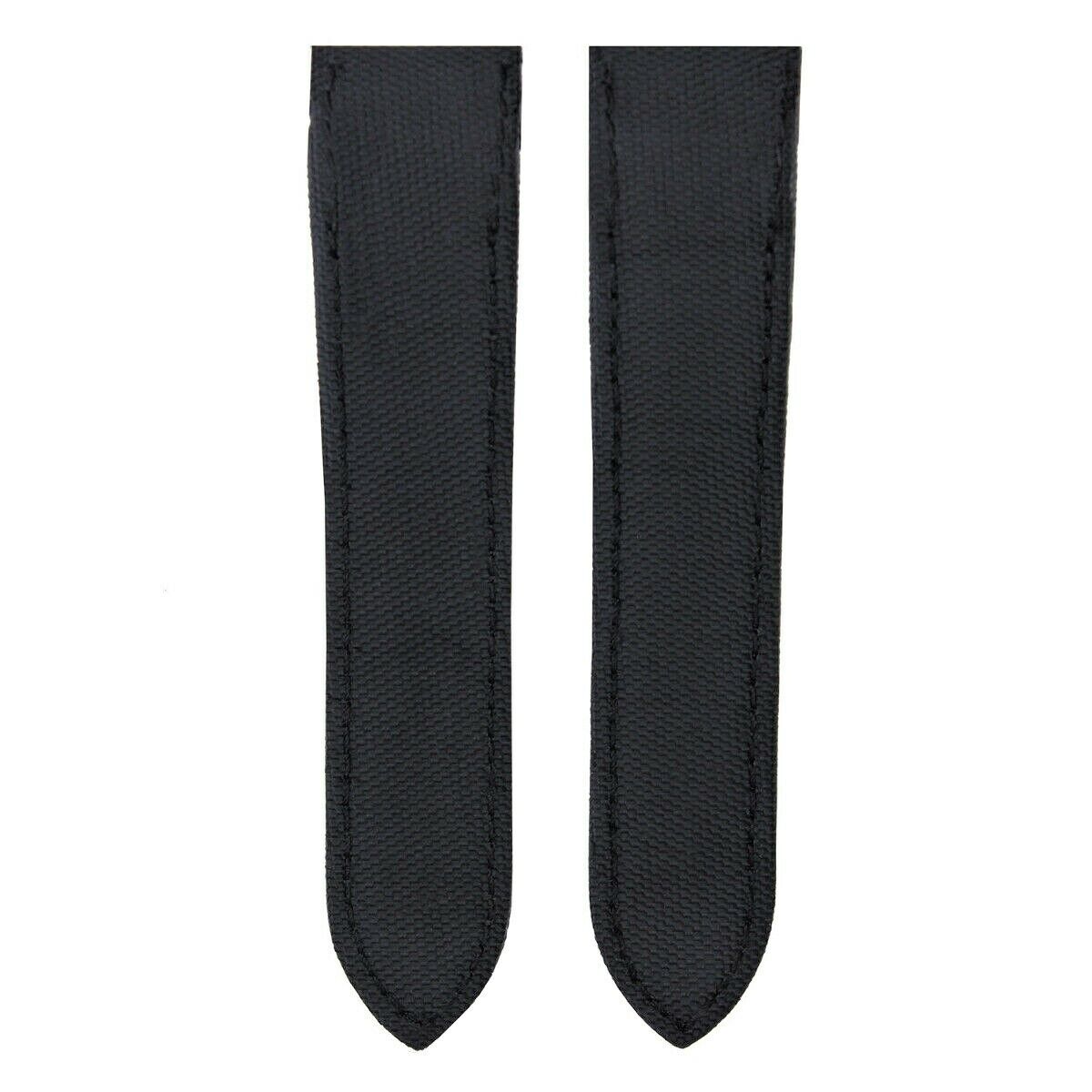 24.5MM LEATHER BAND STRAP TOILE FOR CARTIER SANTOS 100 CHRONO XL 2740 BLACK