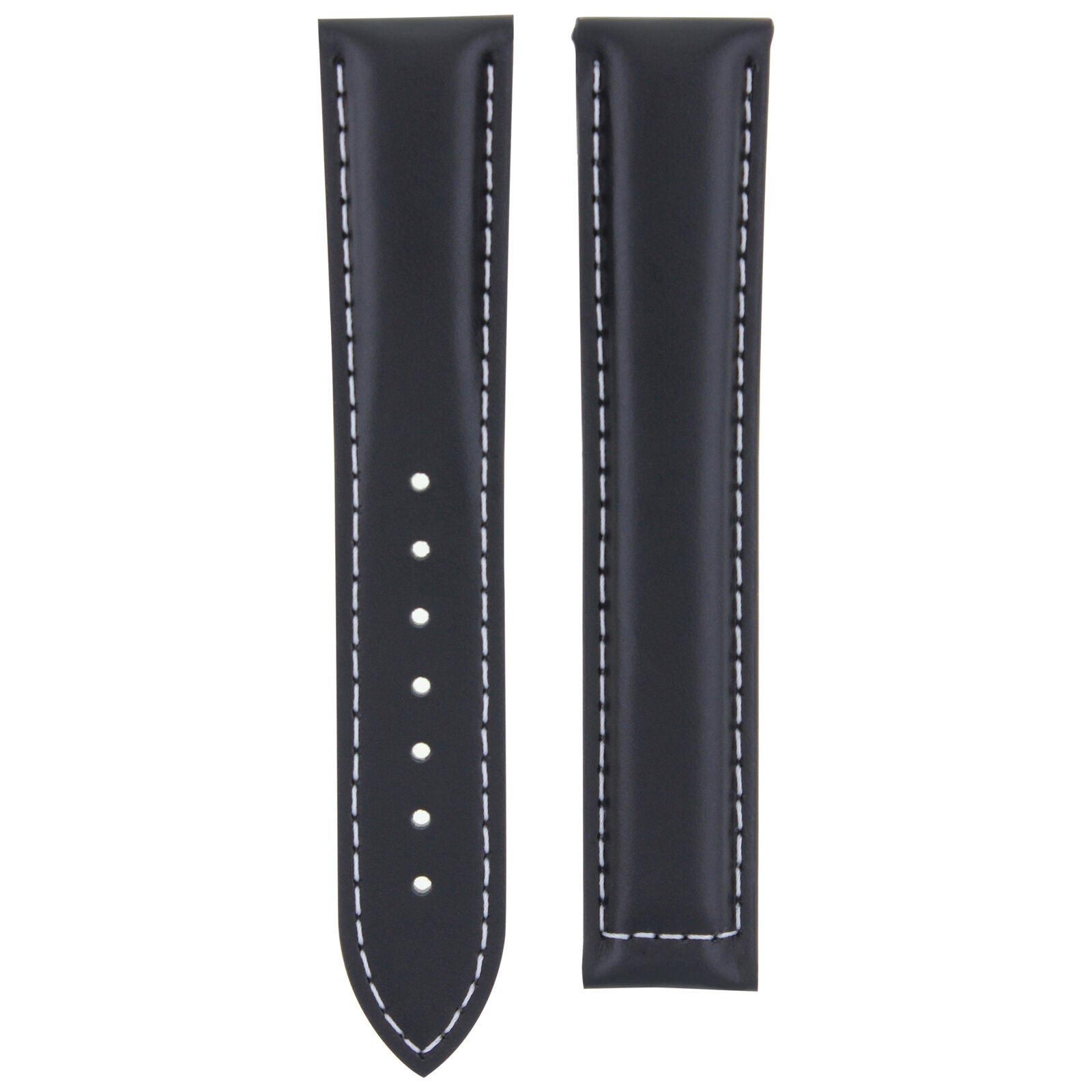 LEATHER WATCH BAND STRAP DEPLOYMENT BUCKLE  FOR ANY BRAND WATCH - 22MM