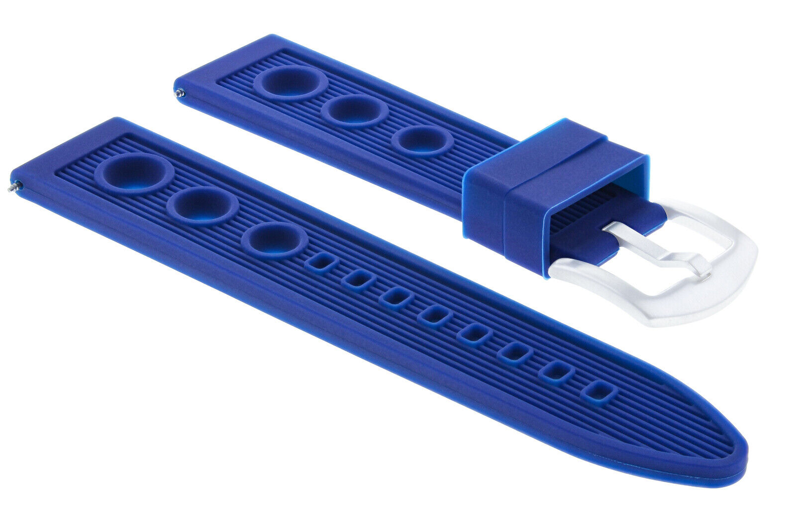 22MM RUBBER DIVER RACING BAND STRAP FOR 45MM CITIZEN ECO-DRIVE PRIMO CHRONO BLUE