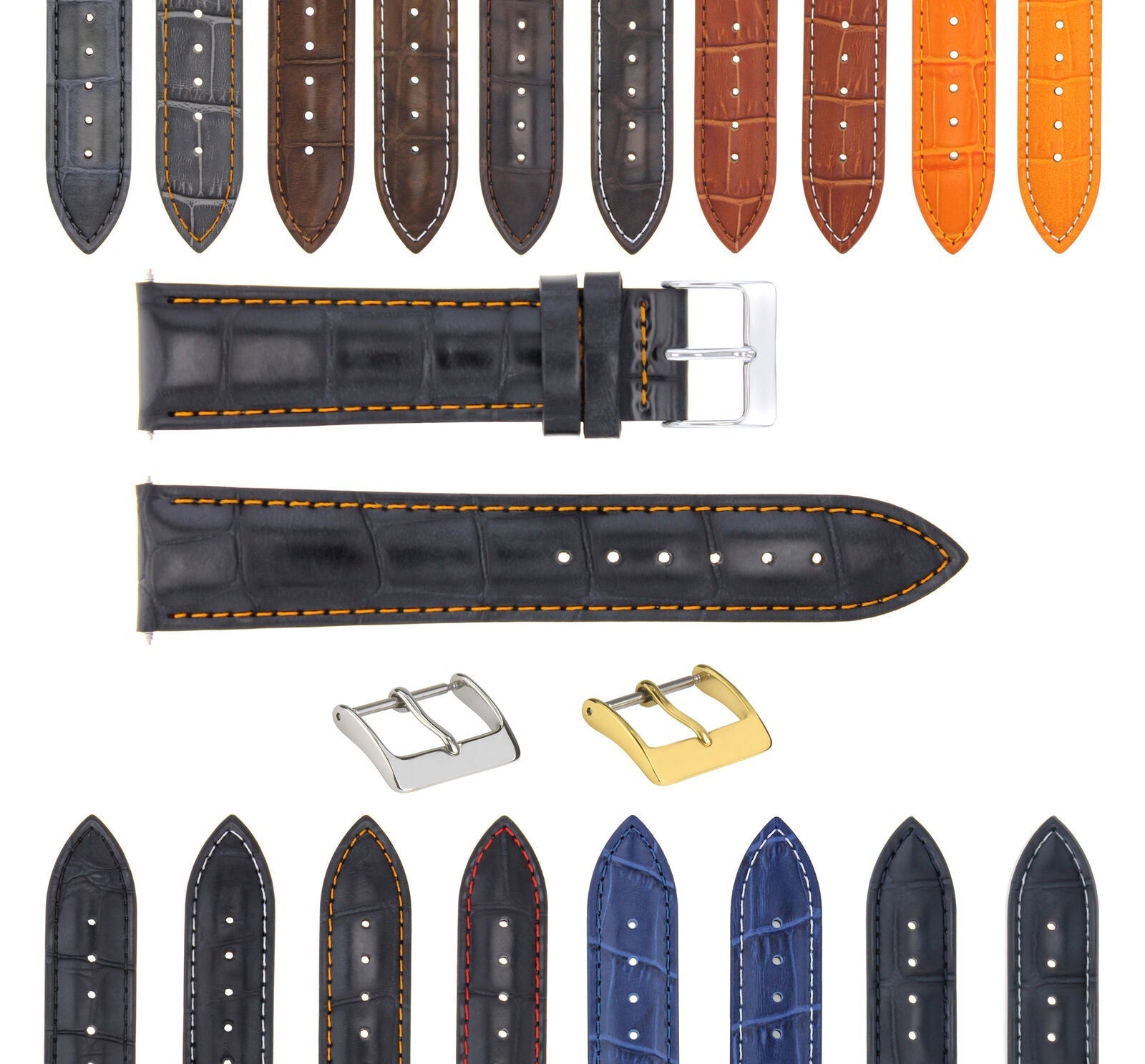 GENUINE LEATHER WATCH STRAP BAND FOR SEIKO - 22MM