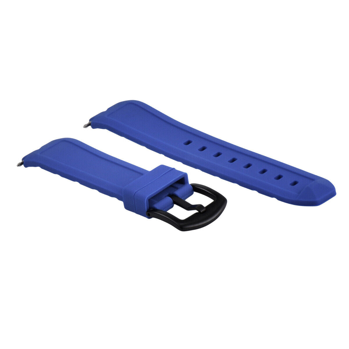 SILICONE RUBBER WATCH BAND STRAP FOR PEBBLE WATCH PVD BLACK BUCKLE BLUE