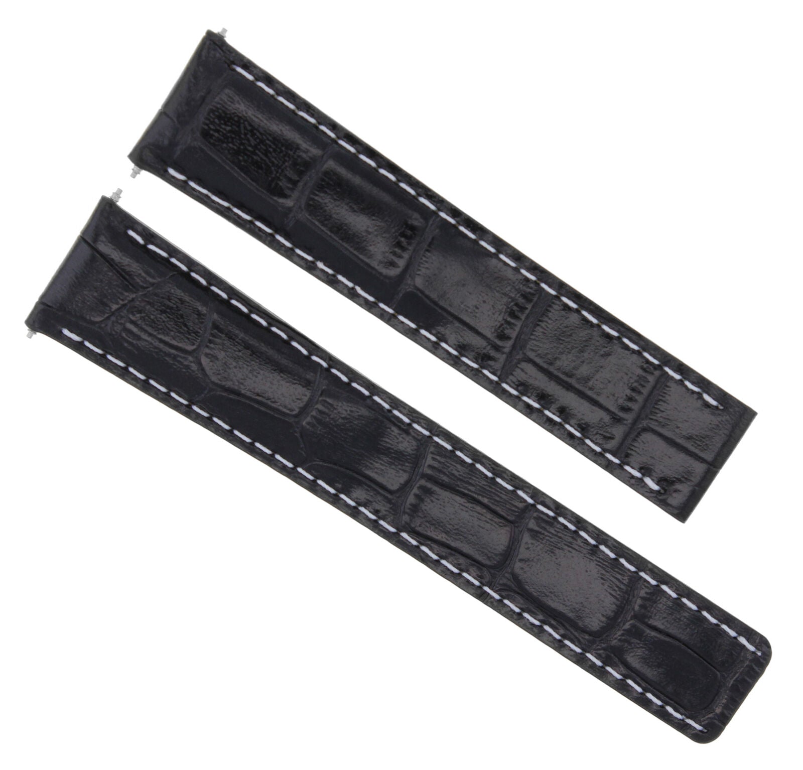 18MM LEATHER WATCH BAND STRAP DEPLOYMENT CLASP FIT CARTIER TANK WATCH BLACK WS