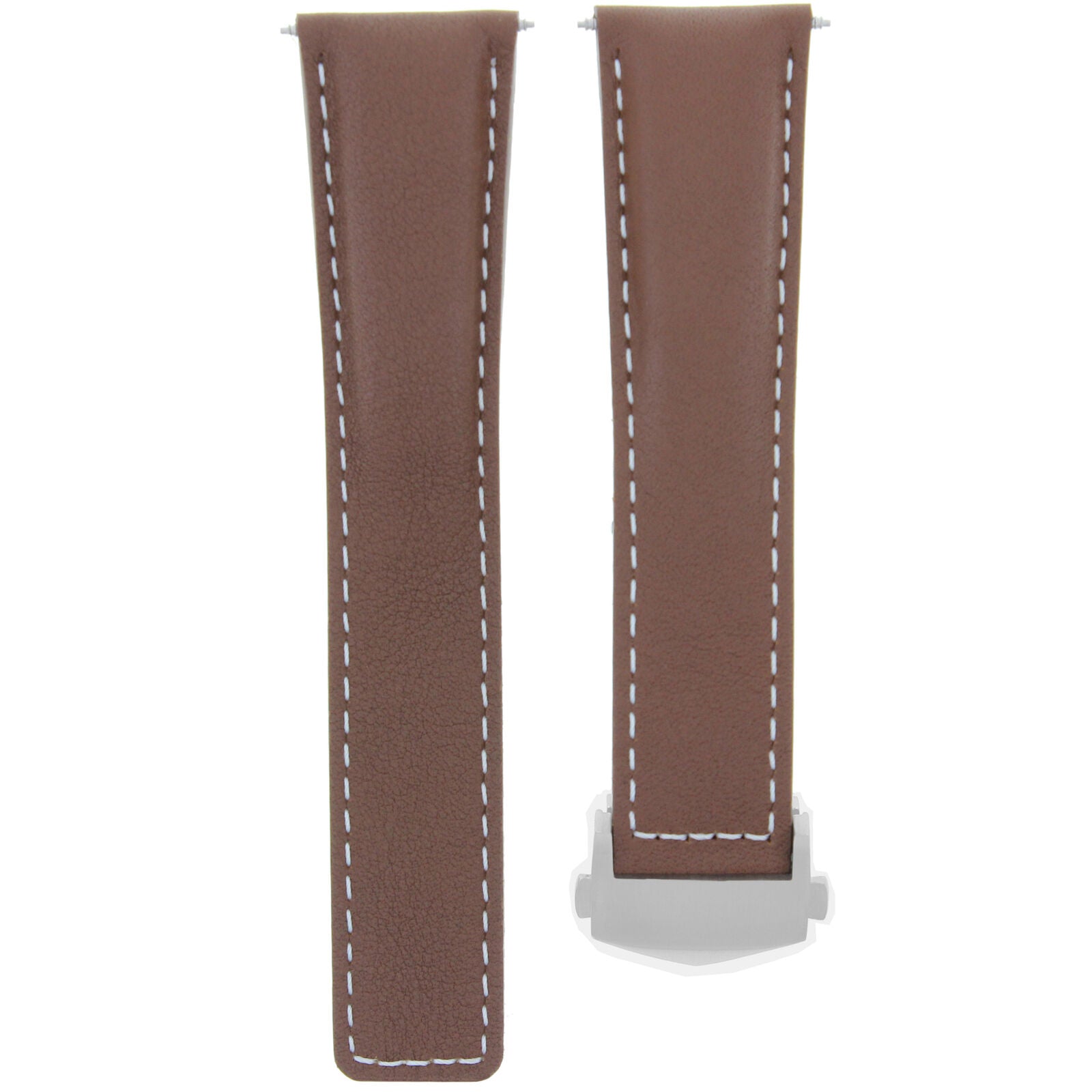 19MM GENUINE LEATHER STRAP BAND FOR TAG HEUER CARRERA TWIN TIME F1 CLASP TAN WS