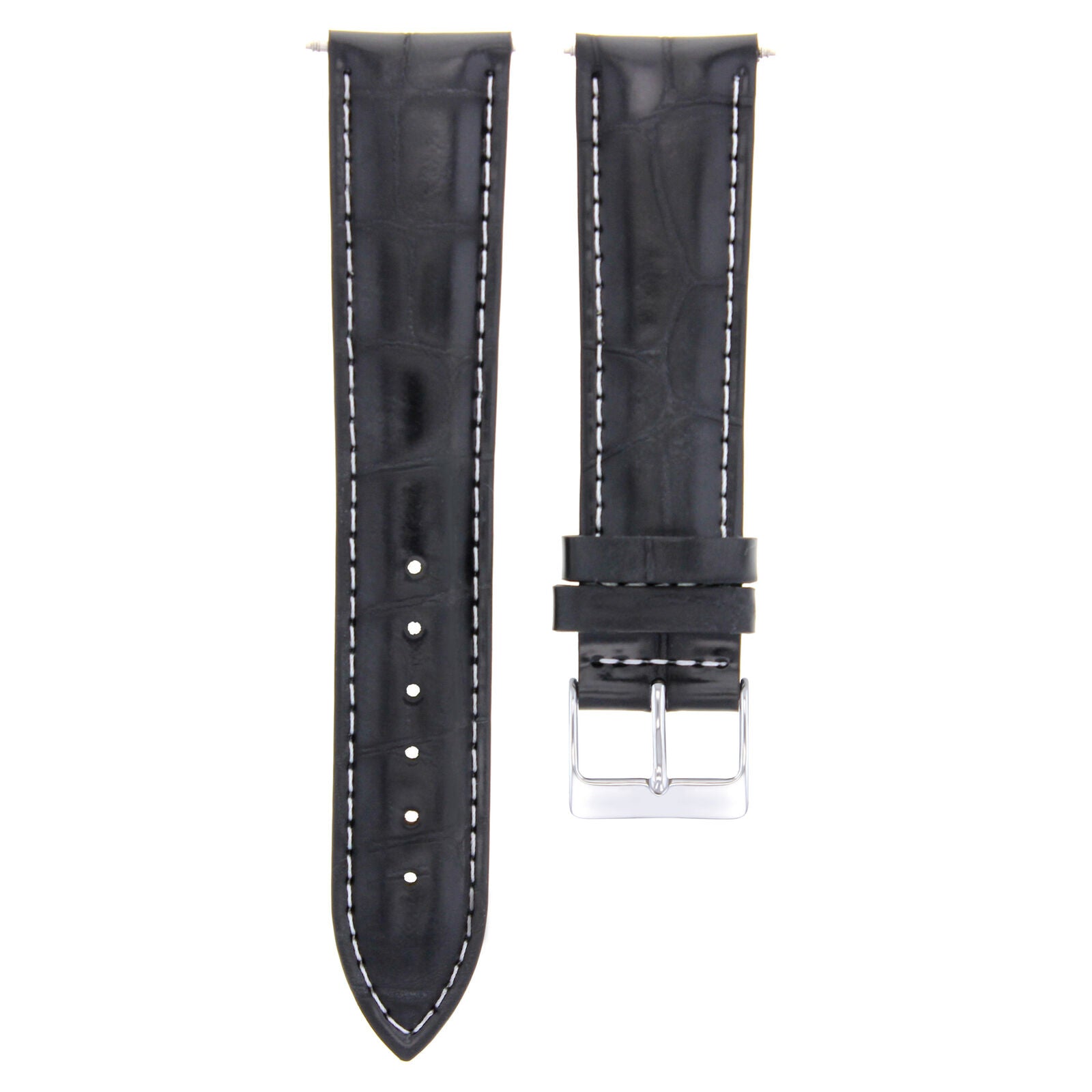 19/16MM LEATHER WATCH BAND STRAP FOR 34MM ROLEX DATE, AIRKING 1500 5500 BLACK WS