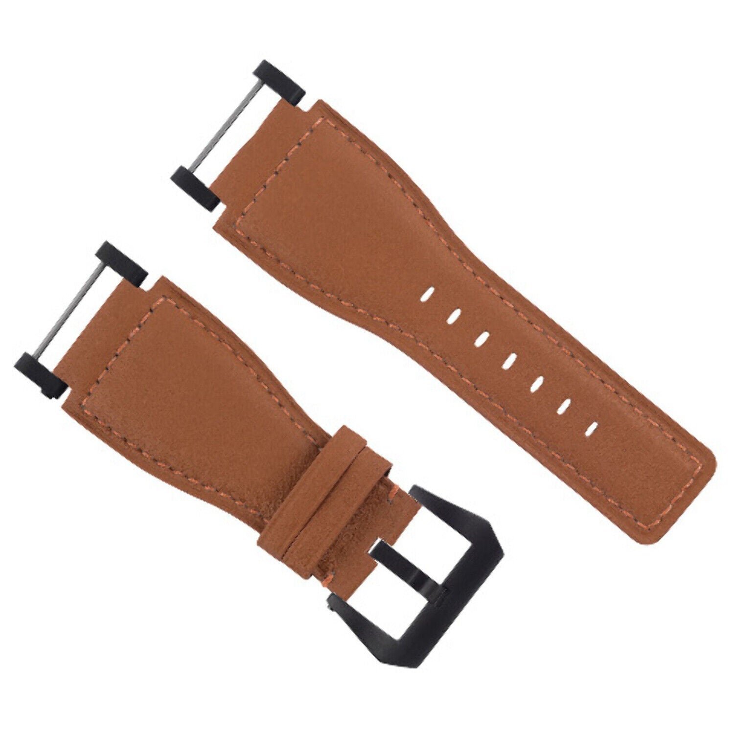 24MM SUUNTO CORE REPLACEMENT SMOOTH LEATHER WATCH BAND STRAP + BLACK PVD ADAPTER