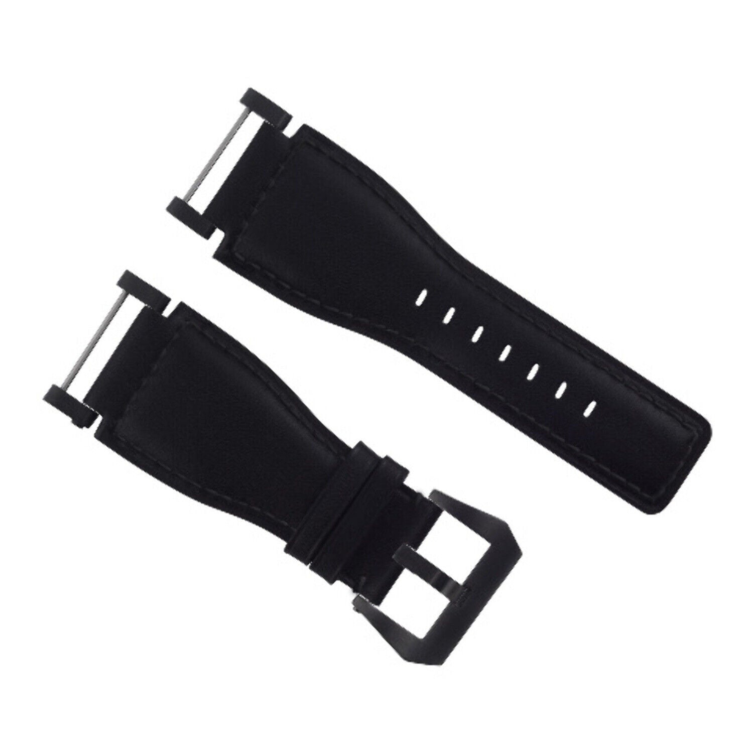 24MM SUUNTO CORE REPLACEMENT SMOOTH LEATHER WATCH BAND STRAP + BLACK PVD ADAPTER