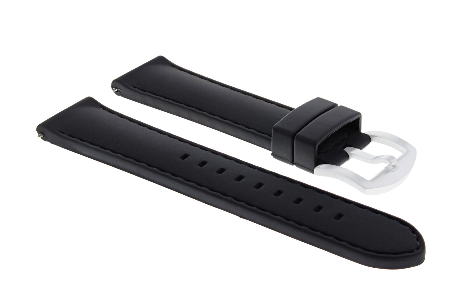 22MM RUBBER WATCH BAND STRAP FOR RAYMOND WEIL 4881 TANGO CHRONOGRAPH WATCH BLACK