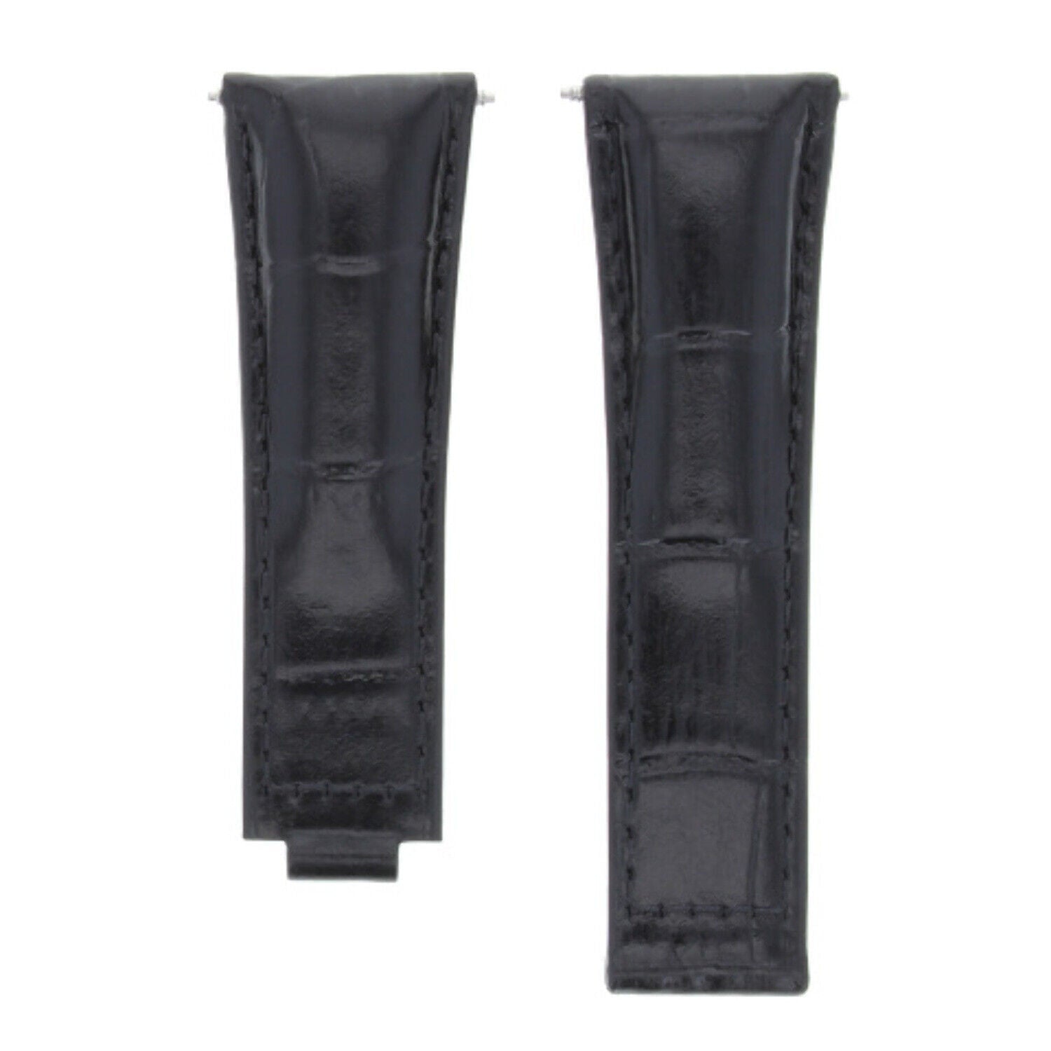 20MM LEATHER ALLIGATOR STRAP BAND CLASP FOR ROLEX DAYTONA 16520,116519 SHORT MEDIUM - Black