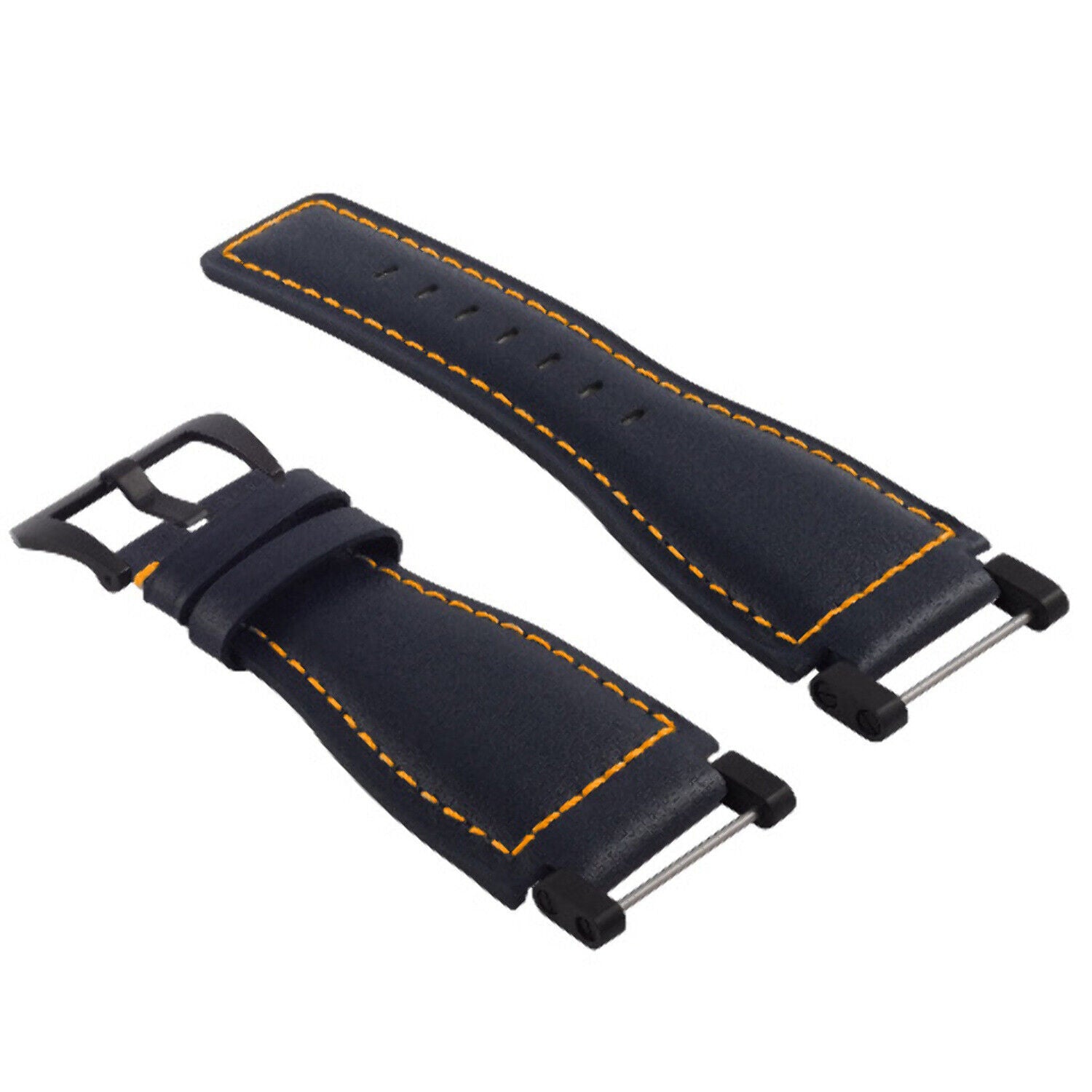 24MM SUUNTO CORE REPLACEMENT SMOOTH LEATHER WATCH BAND STRAP + BLACK PVD ADAPTER