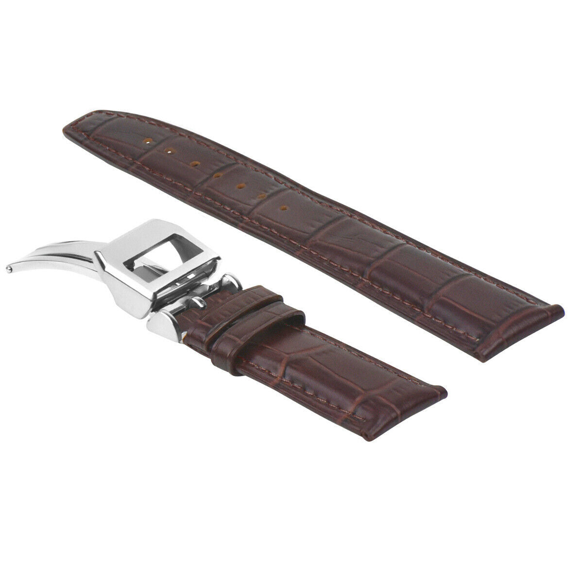 20MM LEATHER WATCH BAND STRAP CLASP FOR IWC BIG PILOT PORTUGUESE WATCH BROWN TQ