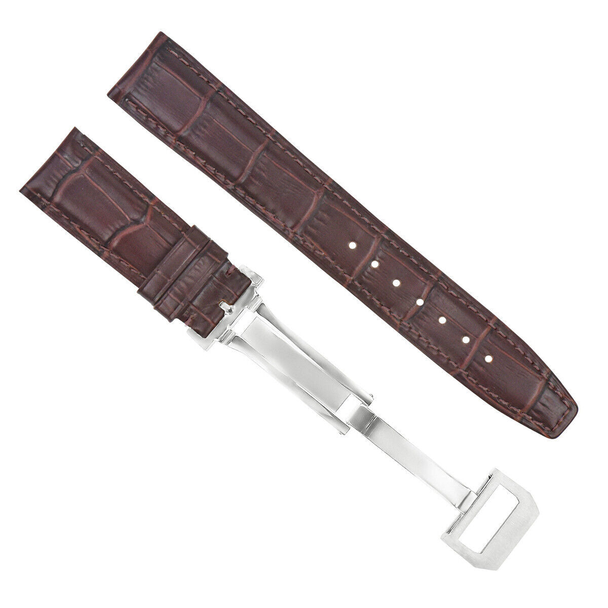 20MM LEATHER WATCH BAND STRAP CLASP FOR IWC BIG PILOT PORTUGUESE WATCH BROWN TQ