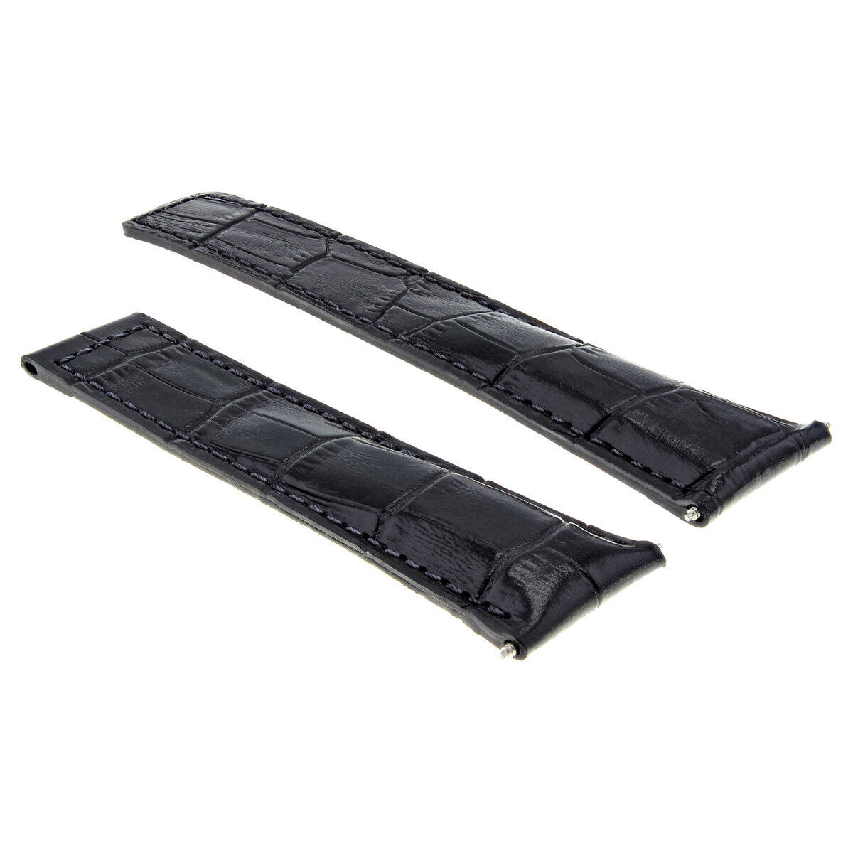 22MM LEATHER WATCH BAND STRAP CLASP FOR TAG HEUER CARERRA MONACO 3TC - BLACK