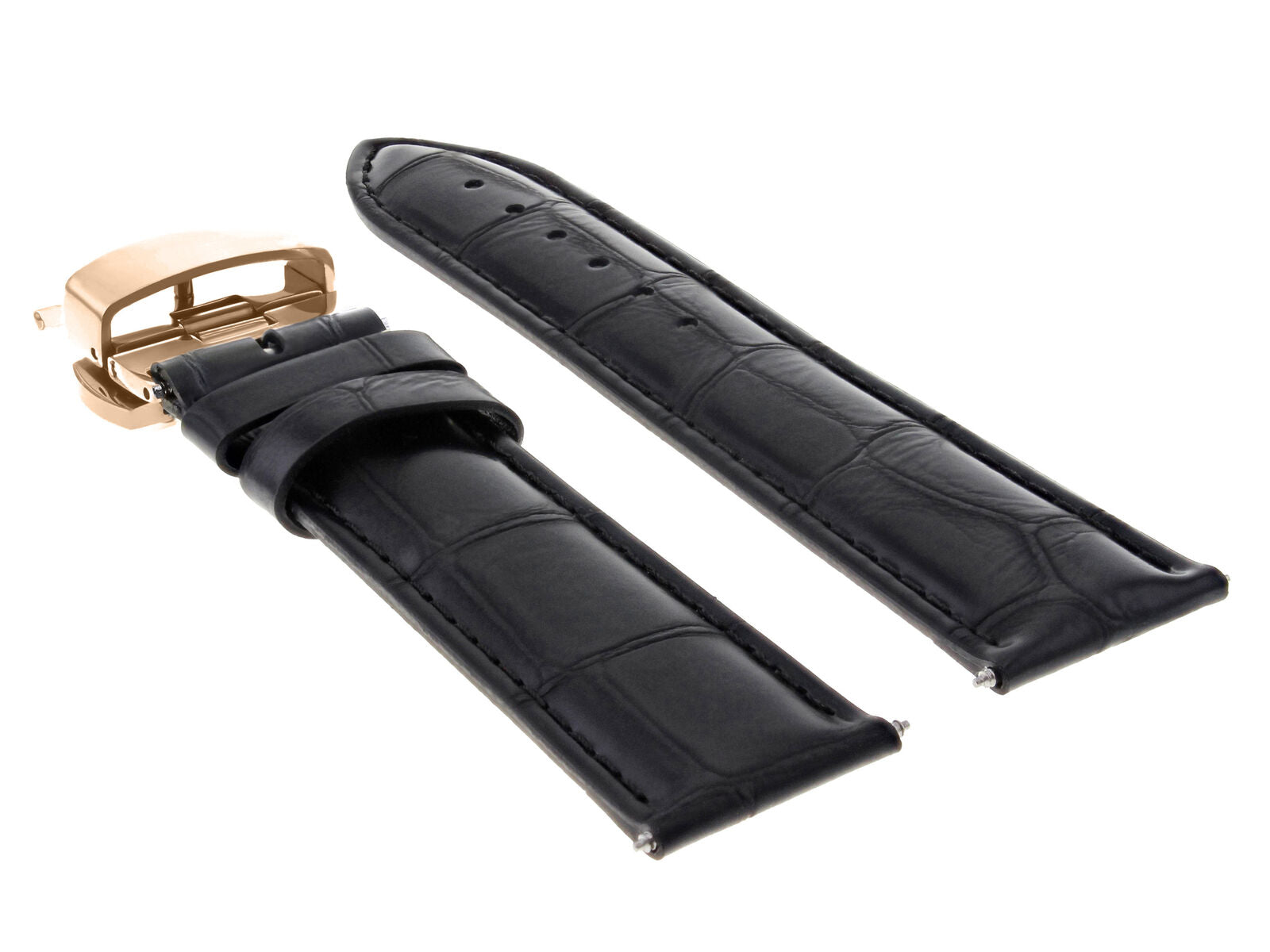 LEATHER WATCH BAND STRAP FOR CITIZEN CLASP ROSE BLACK - 21MM