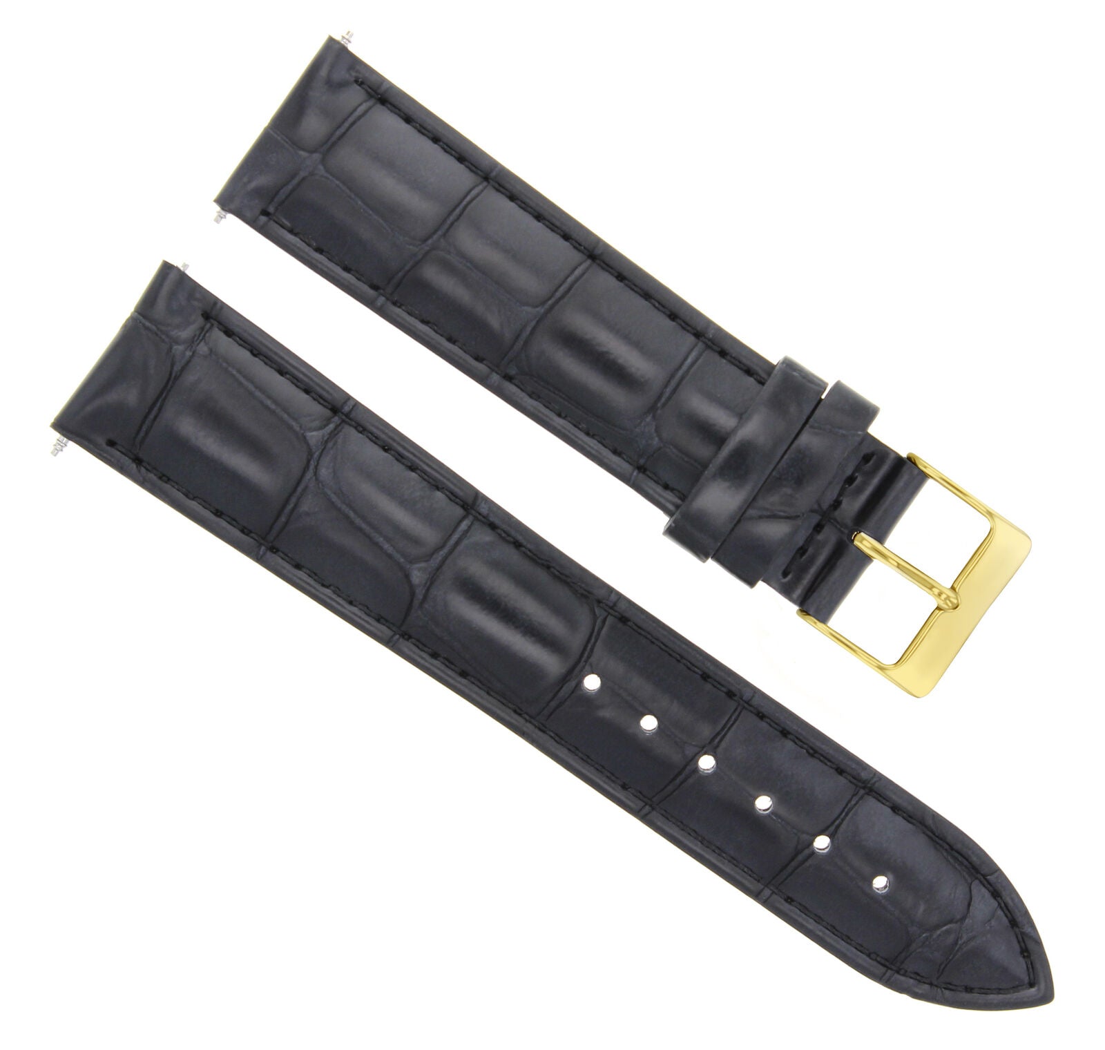 19MM LEATHER BAND STRAP FOR ROLEX AIR KING 1002 1400 5501 5701 14000 BLACK GOLD
