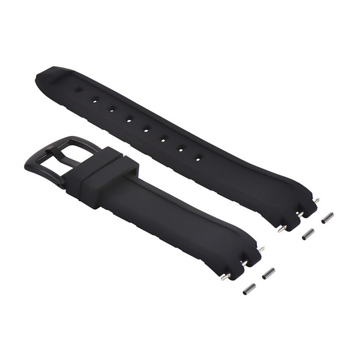 SILICONE RUBBER WATCH BAND STRAP FOR PEBBLE PVD WATCH BLACK BUCKLE BLACK