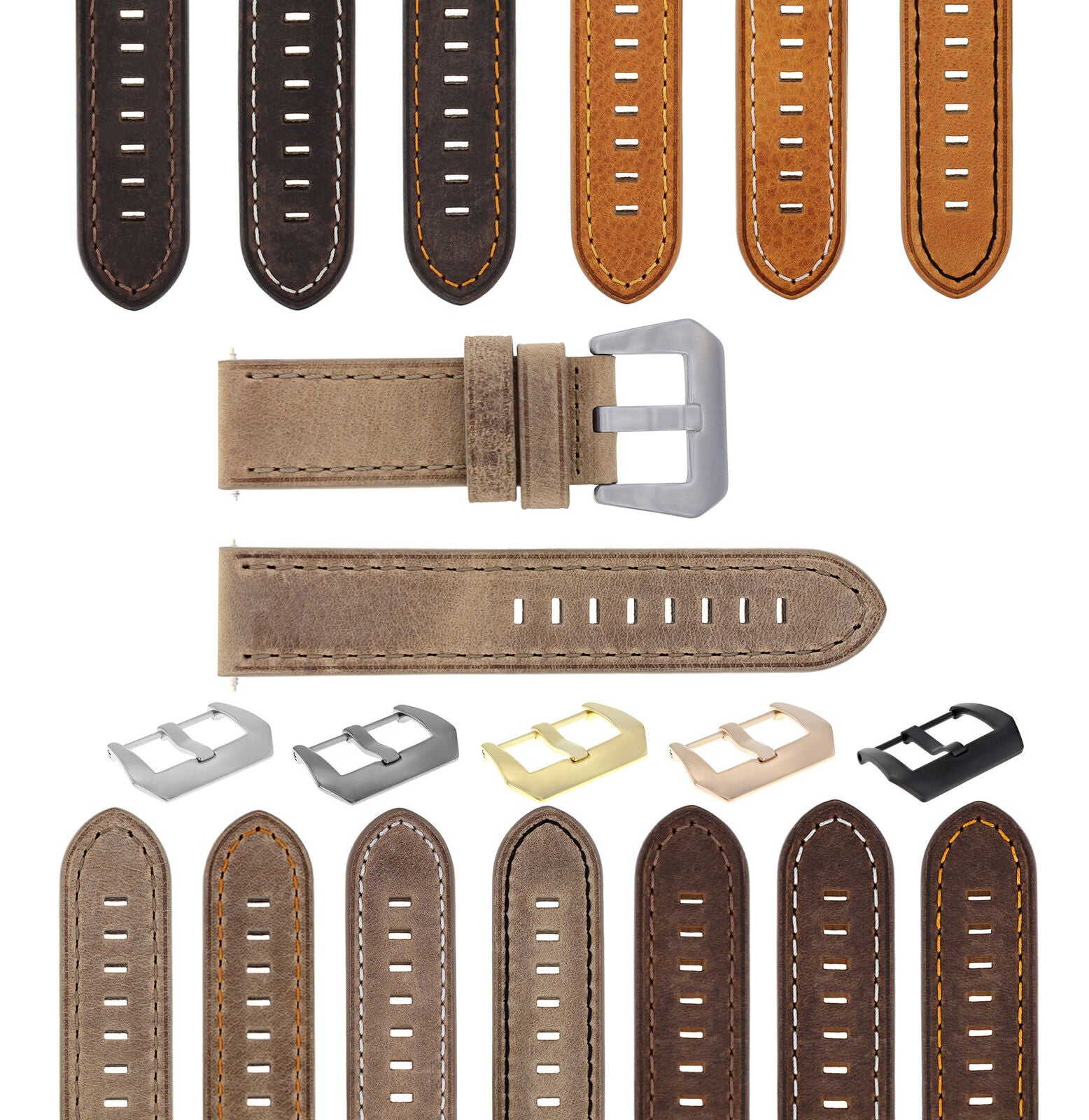 20-22-24MM LEATHER WATCH BAND STRAP FOR BREITLING CHRONOMAT BENTLEY COLT WATCH