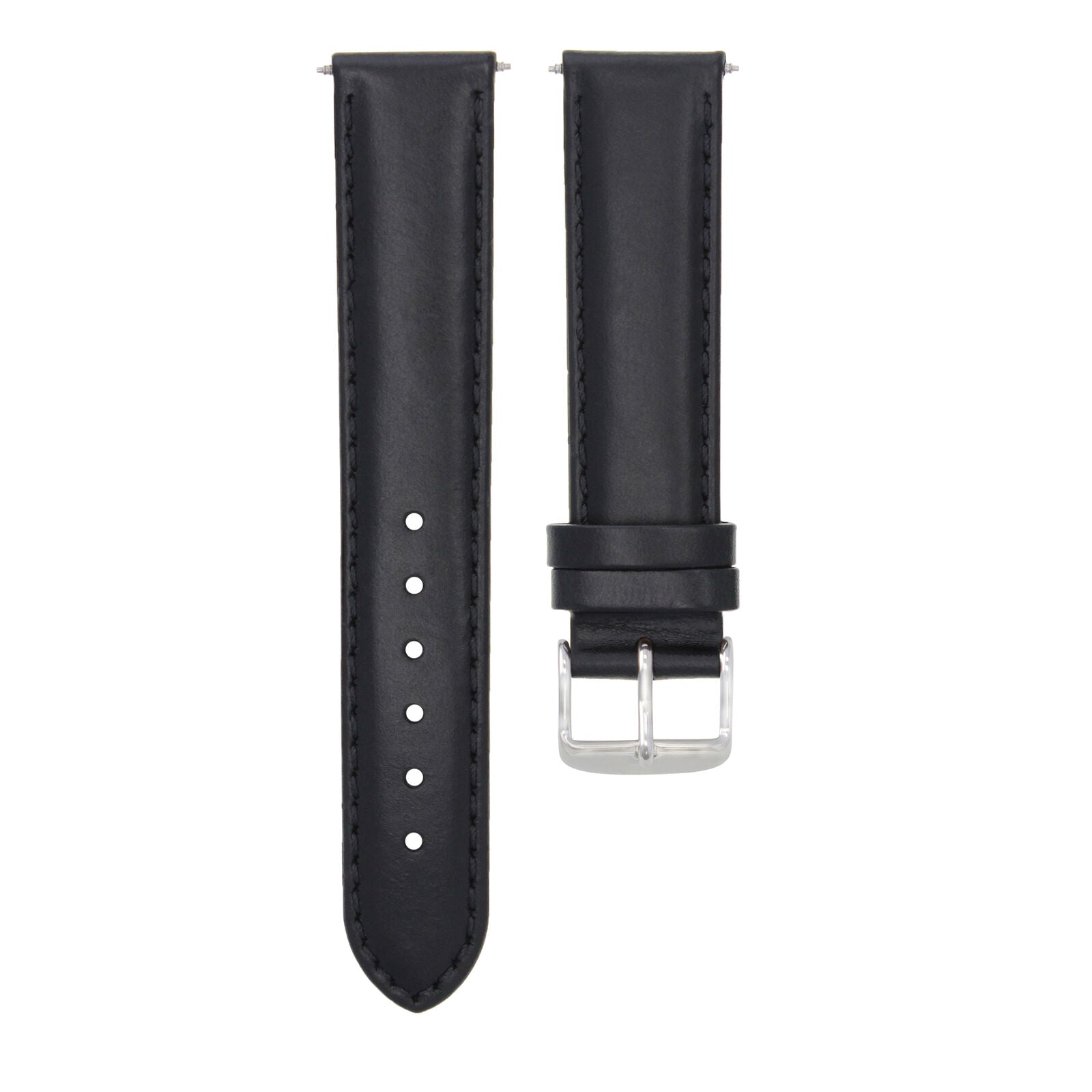 19MM SMOOTH LEATHER WATCH STRAP BAND FOR 39MM BAUME MERCIER CAPELAND WATCH BLACK