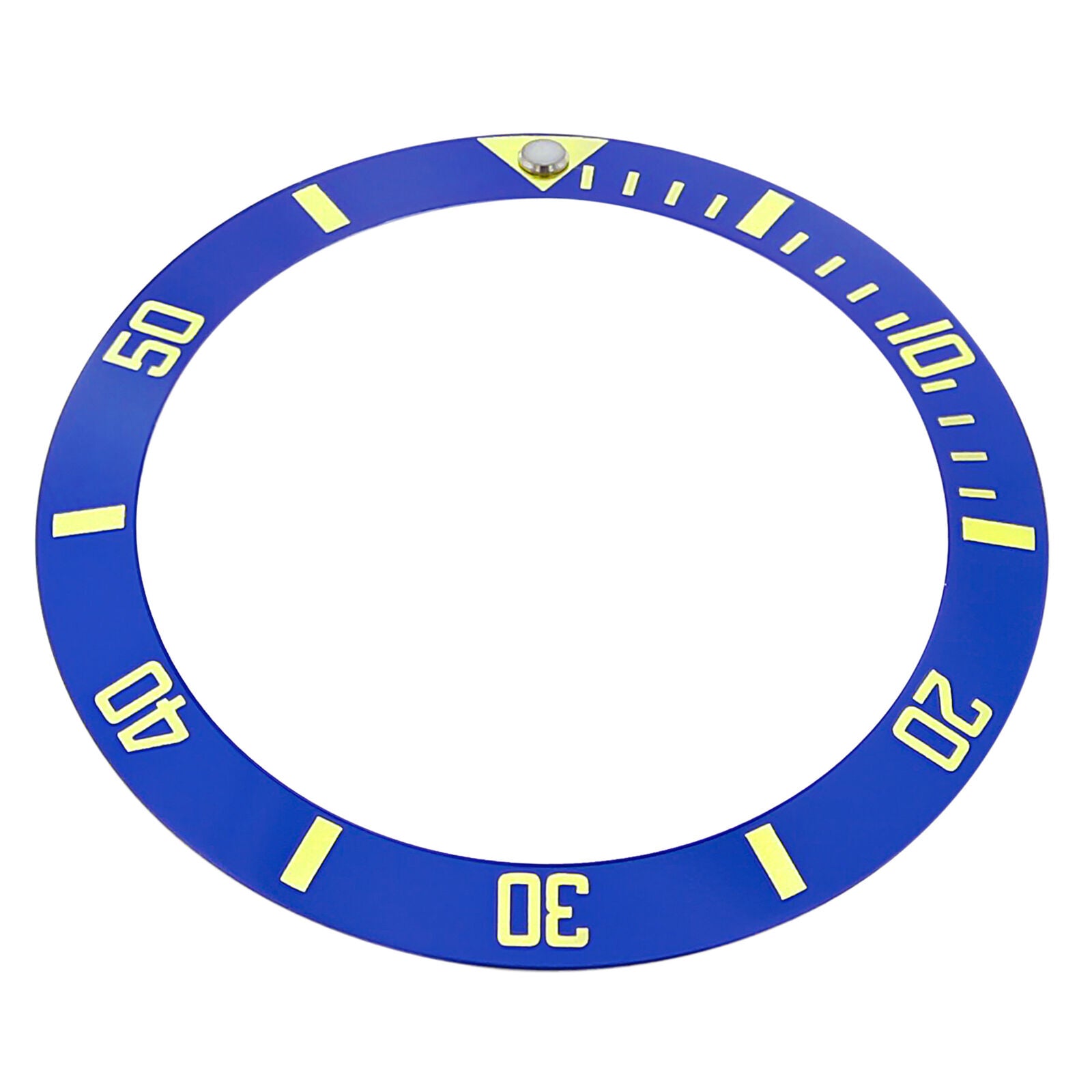 REPLACEMENT BEZEL INSERT BLUE WITH GOLD FONT FOR WATCH 37.90MM X 30MM