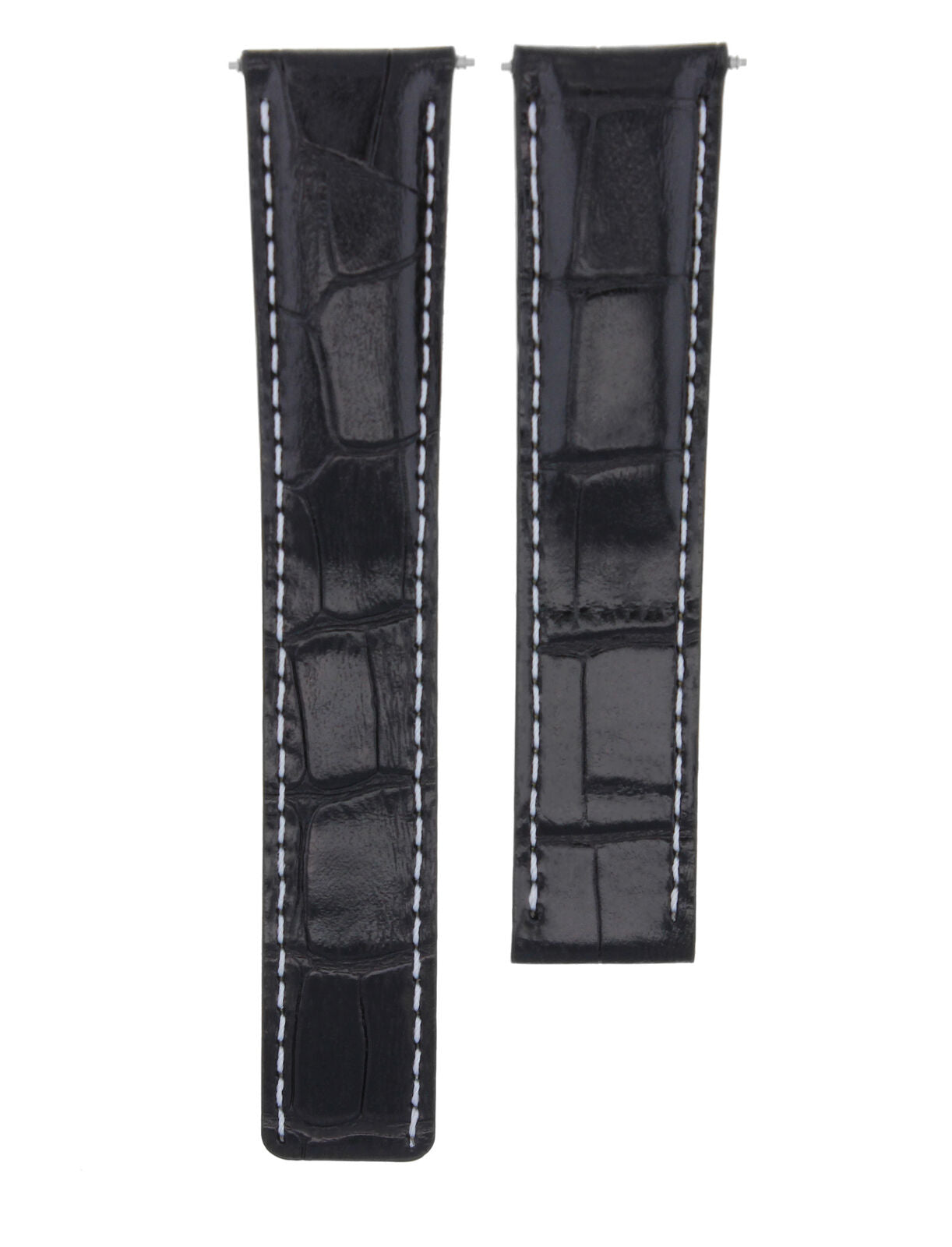 18MM LEATHER WATCH BAND STRAP DEPLOYMENT CLASP FIT CARTIER TANK WATCH BLACK WS