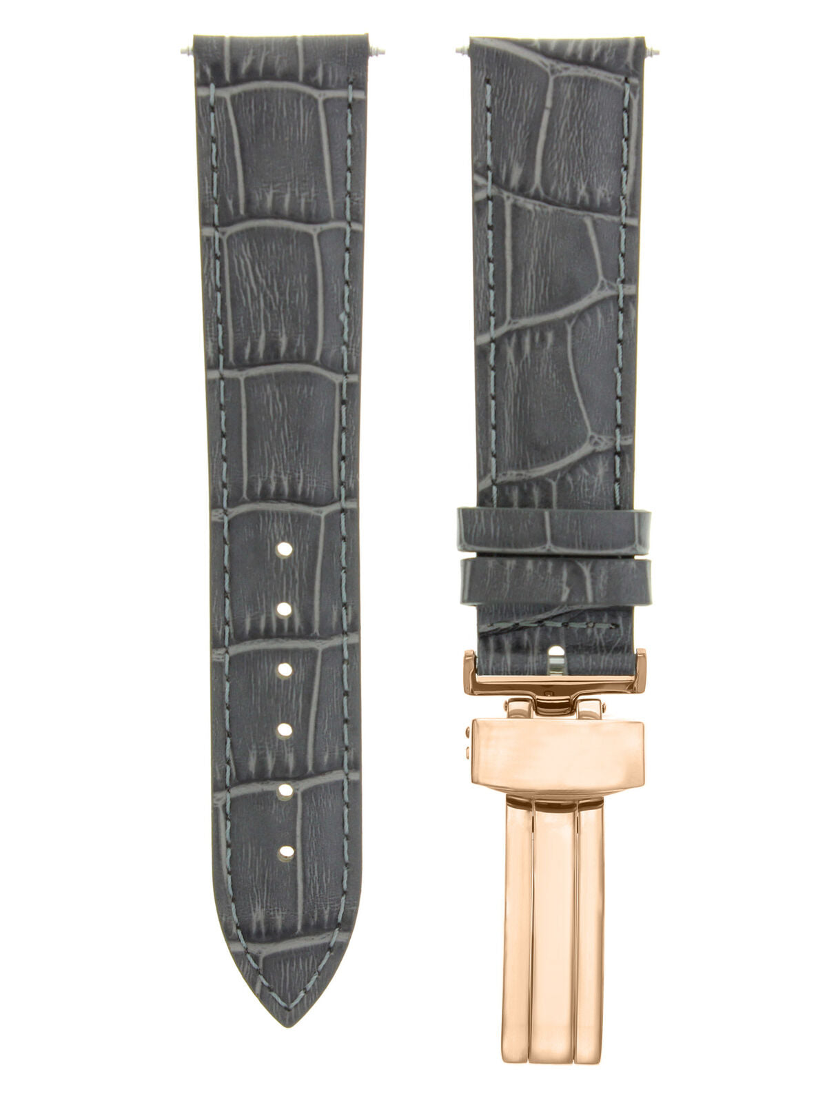 LEATHER WATCH BAND STRAP FOR CITIZEN CLASP ROSE BLACK - 20MM