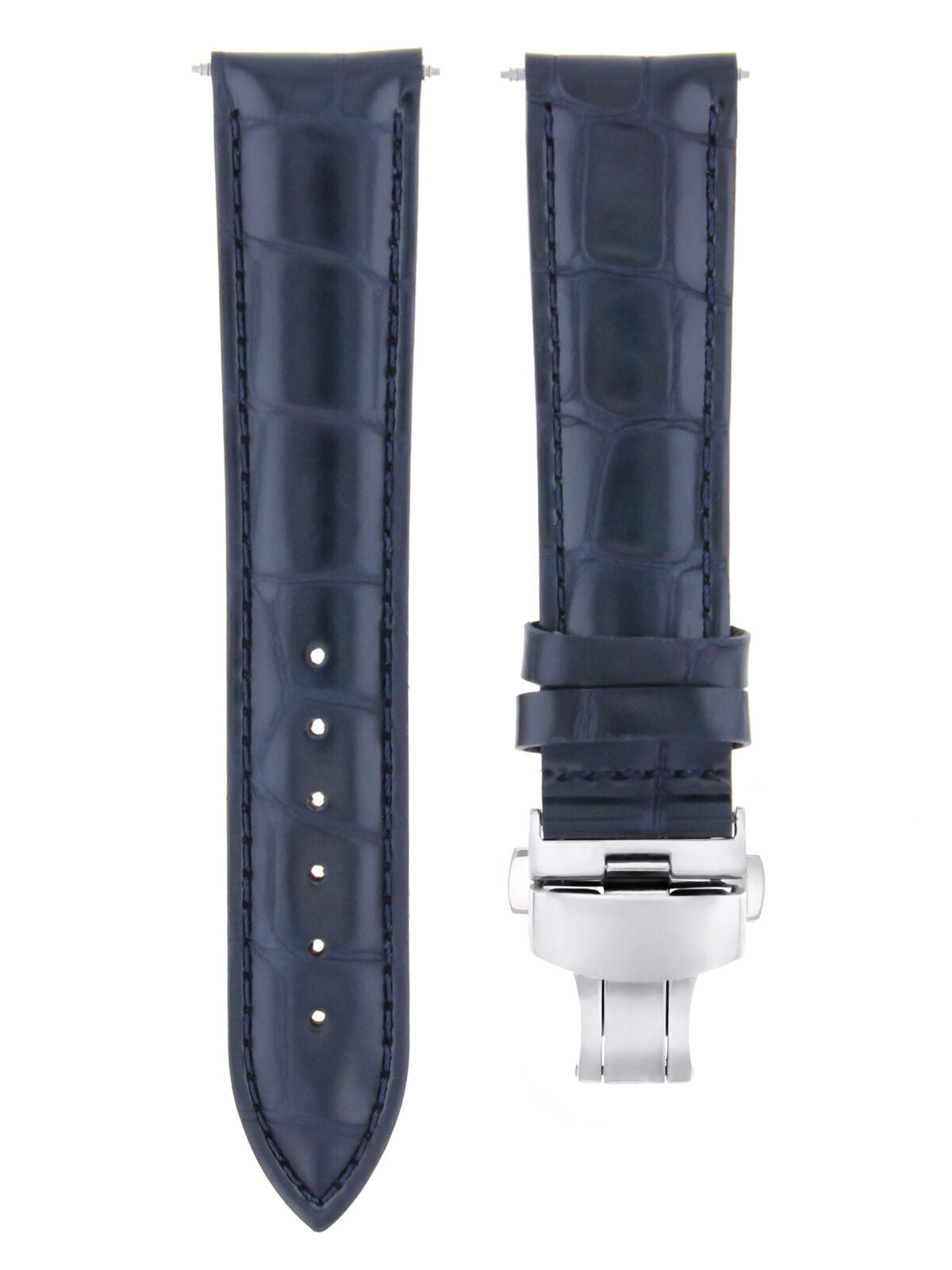 LEATHER BAND WATCH STRAP DEPLOYMENT CLASP FOR BLANCPAIN 2B - 22MM