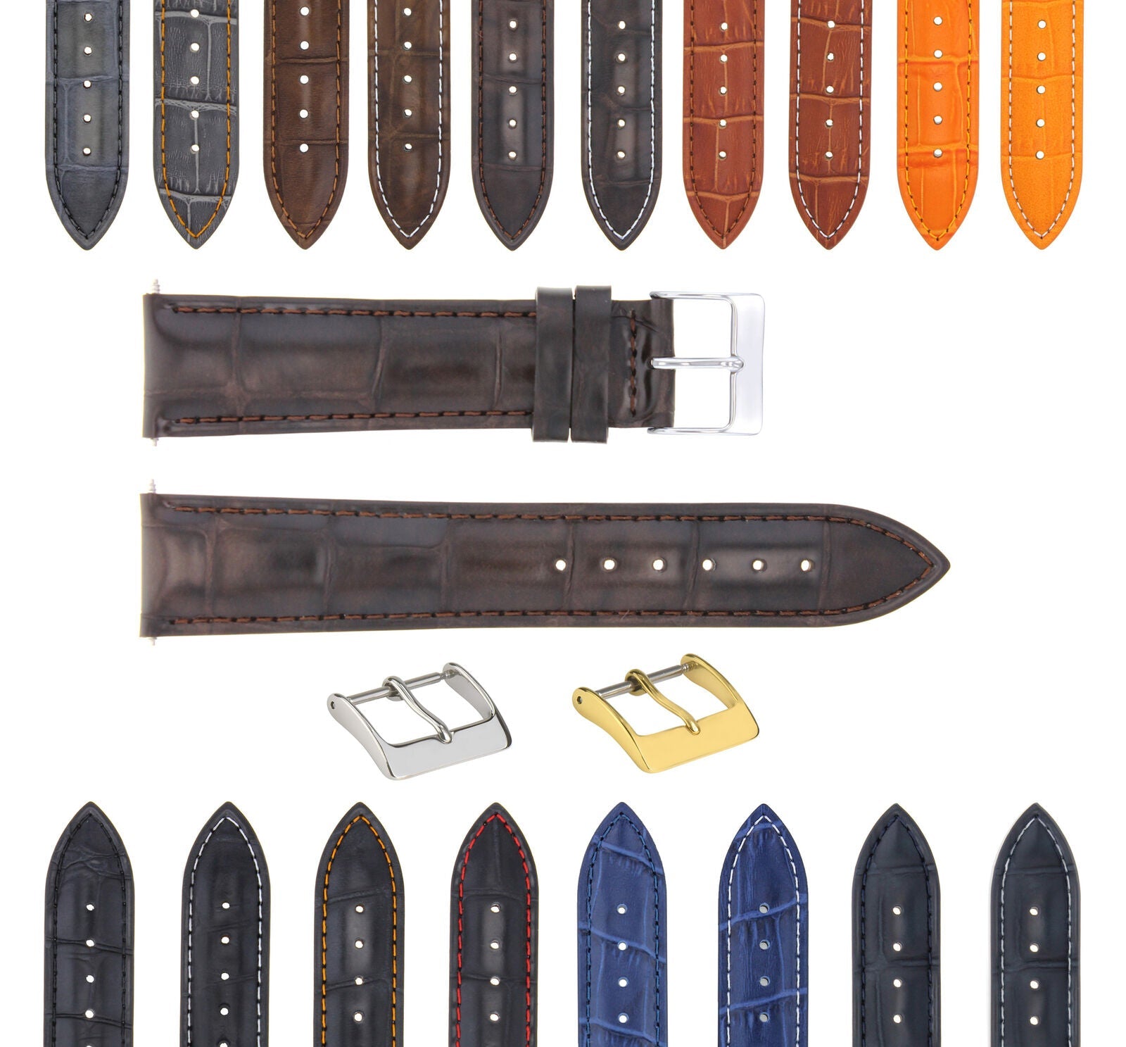 LEATHER WATCH BAND STRAP BAND FOR TISSOT PRS200 CHRONOGRAPH WATCH - 19MM