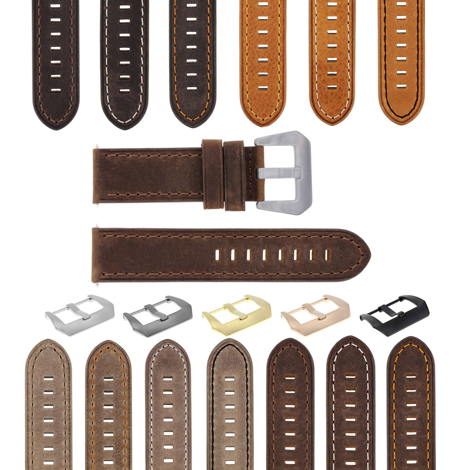 20-22-24MM LEATHER WATCH BAND STRAP FOR BREITLING CHRONOMAT BENTLEY COLT WATCH