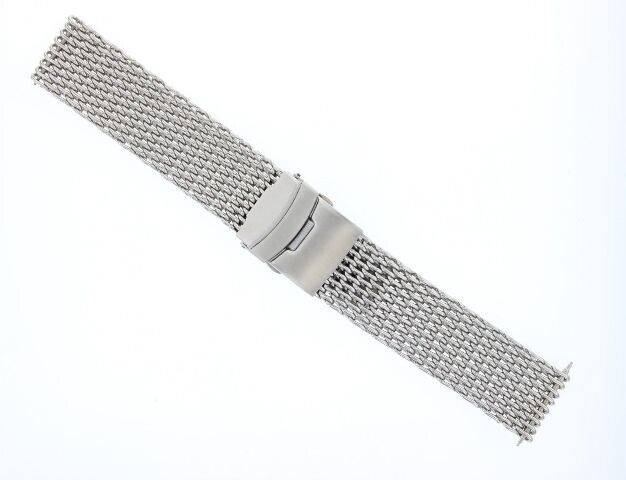 18-20-22-24mm HEAVY SHARK MESH BAND STAINLESS STEEL CLASP FOR SEIKO KINETIC TQ