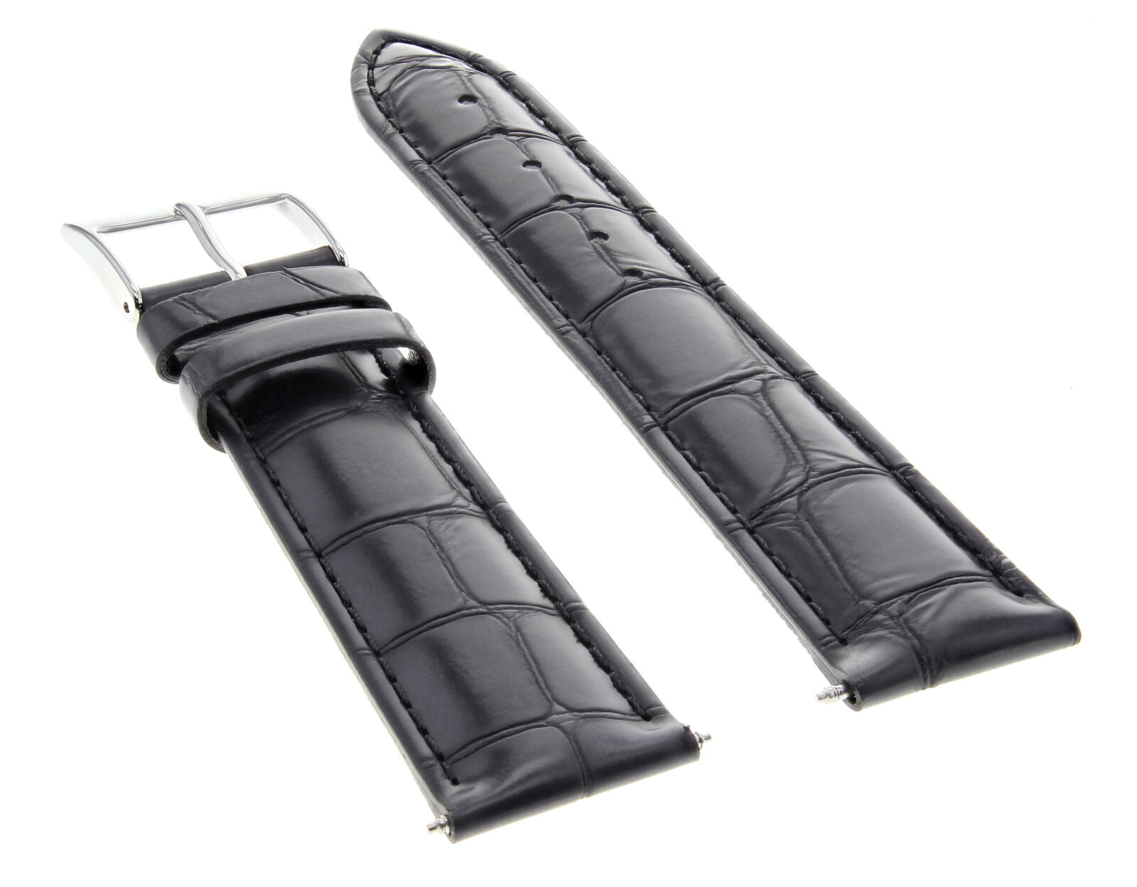 20MM LEATHER BAND STRAP FOR FRANCK MULLER CRAZY HOURS LONG ISLAND WATCH BLACK