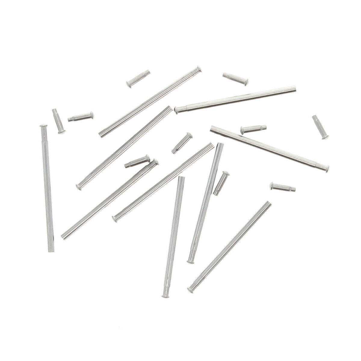 10 SET 20MM TUBE FRICTION PINS FOR FIXING MENS WATCH BAND CLASP STEEL