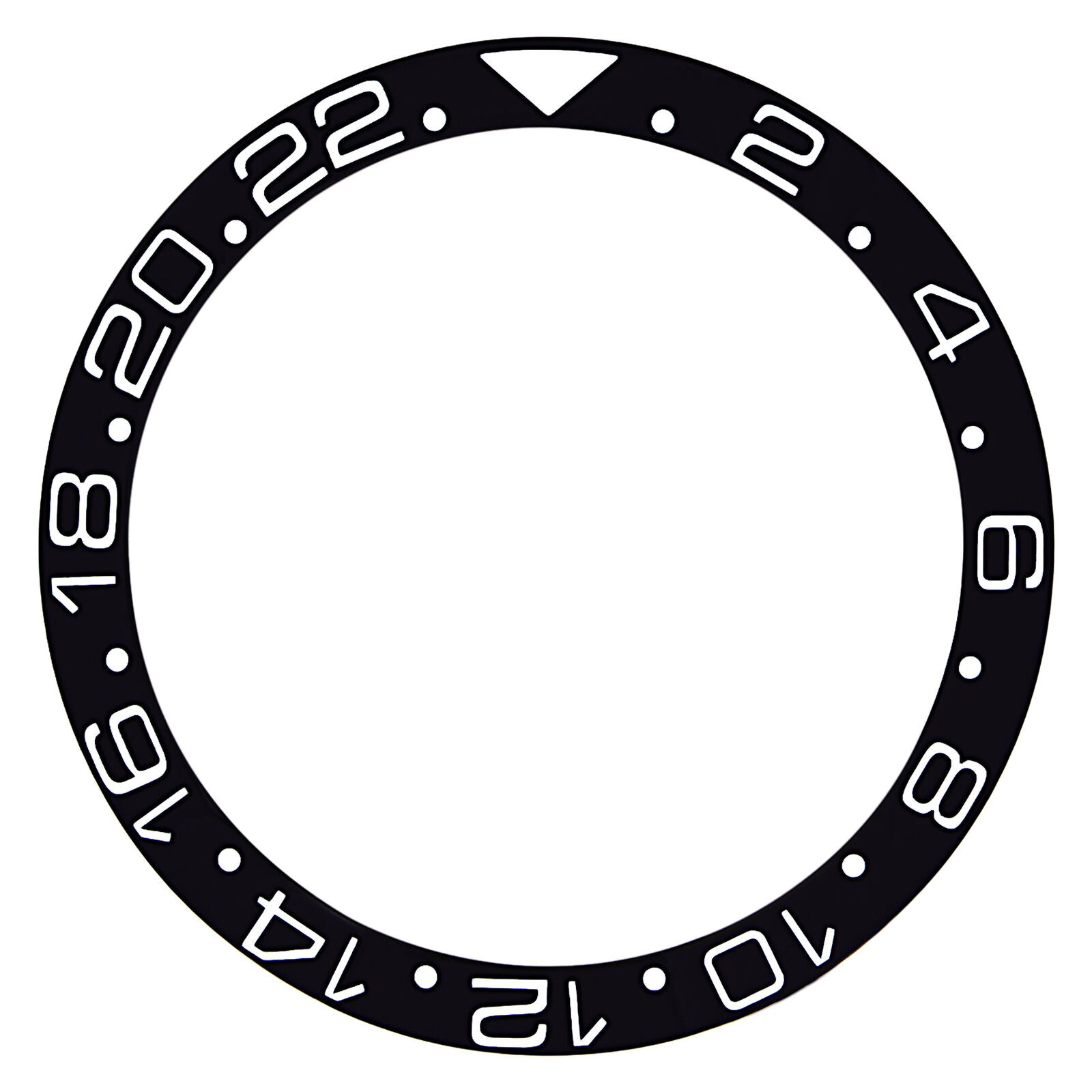 BEZEL INSERT CERAMIC FOR 40MM INVICTA 8926 GMT PRO DIVER WATCH SILVER FONT BLACK