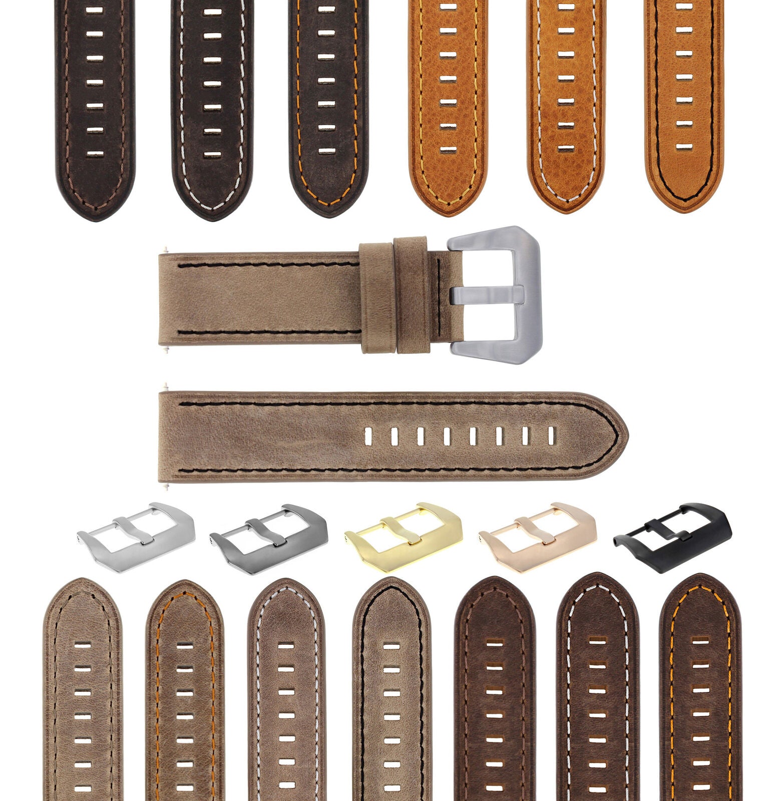 20-22-24MM LEATHER WATCH BAND STRAP FOR BREITLING CHRONOMAT BENTLEY COLT WATCH