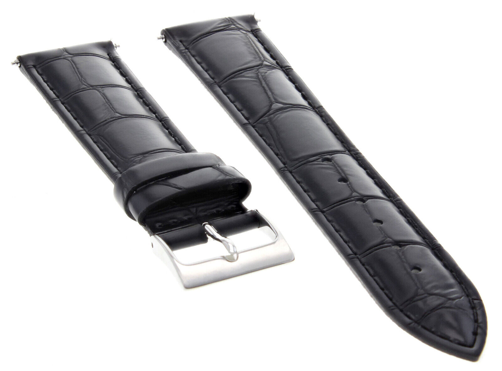 18MM ITALIAN LEATHER WATCH BAND STRAP FOR MENS MOVADO WATCH BRACELET BLACK