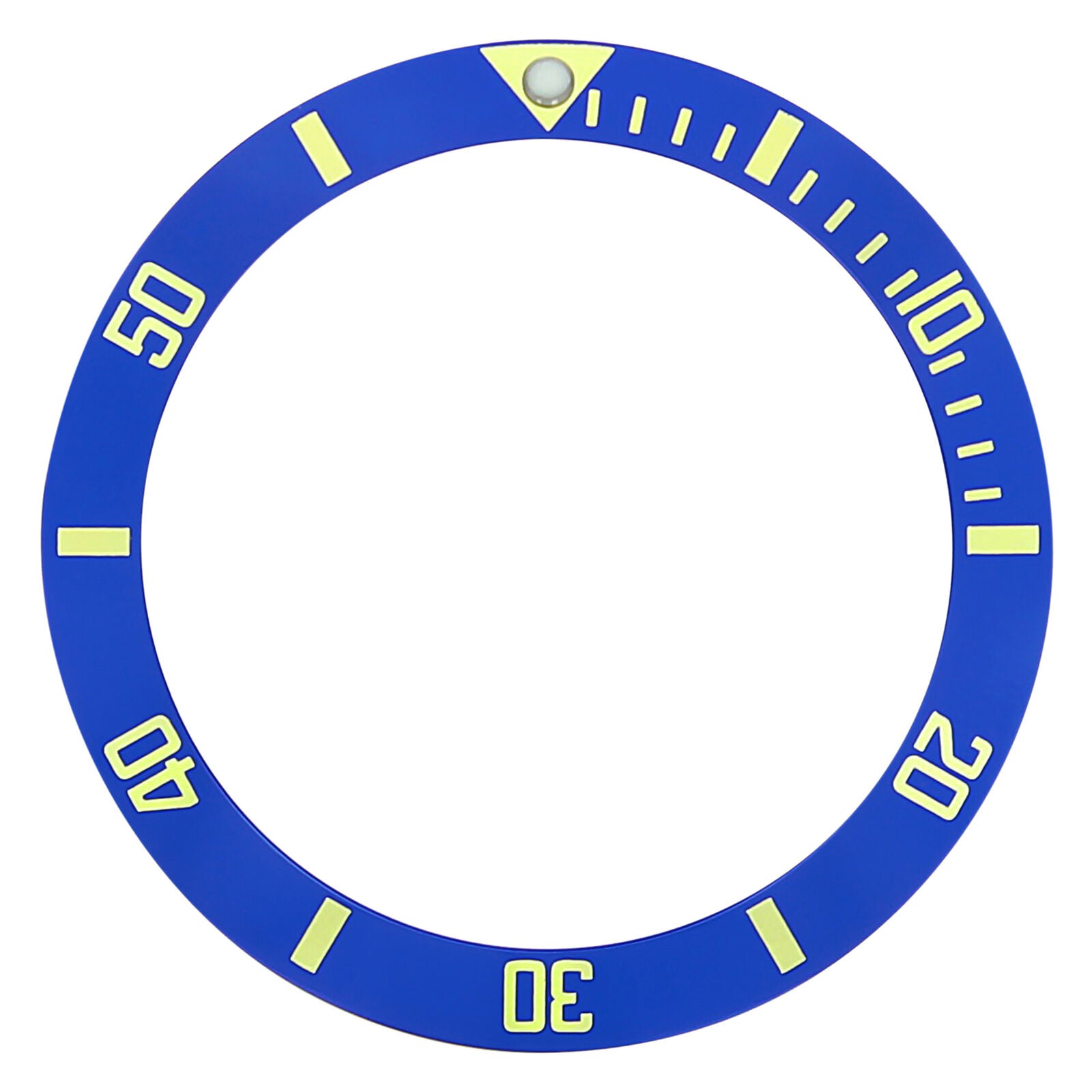 REPLACEMENT BEZEL INSERT BLUE WITH GOLD FONT FOR WATCH 37.90MM X 30MM