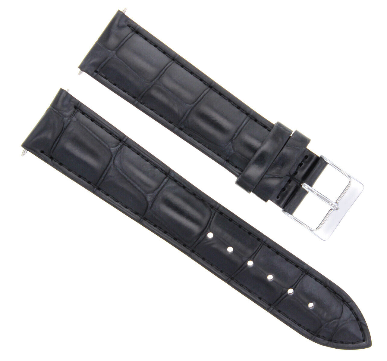 18MM ITALIAN LEATHER WATCH BAND STRAP FOR BULOVA ACCUTRON WATCH 18/16MM BLACK