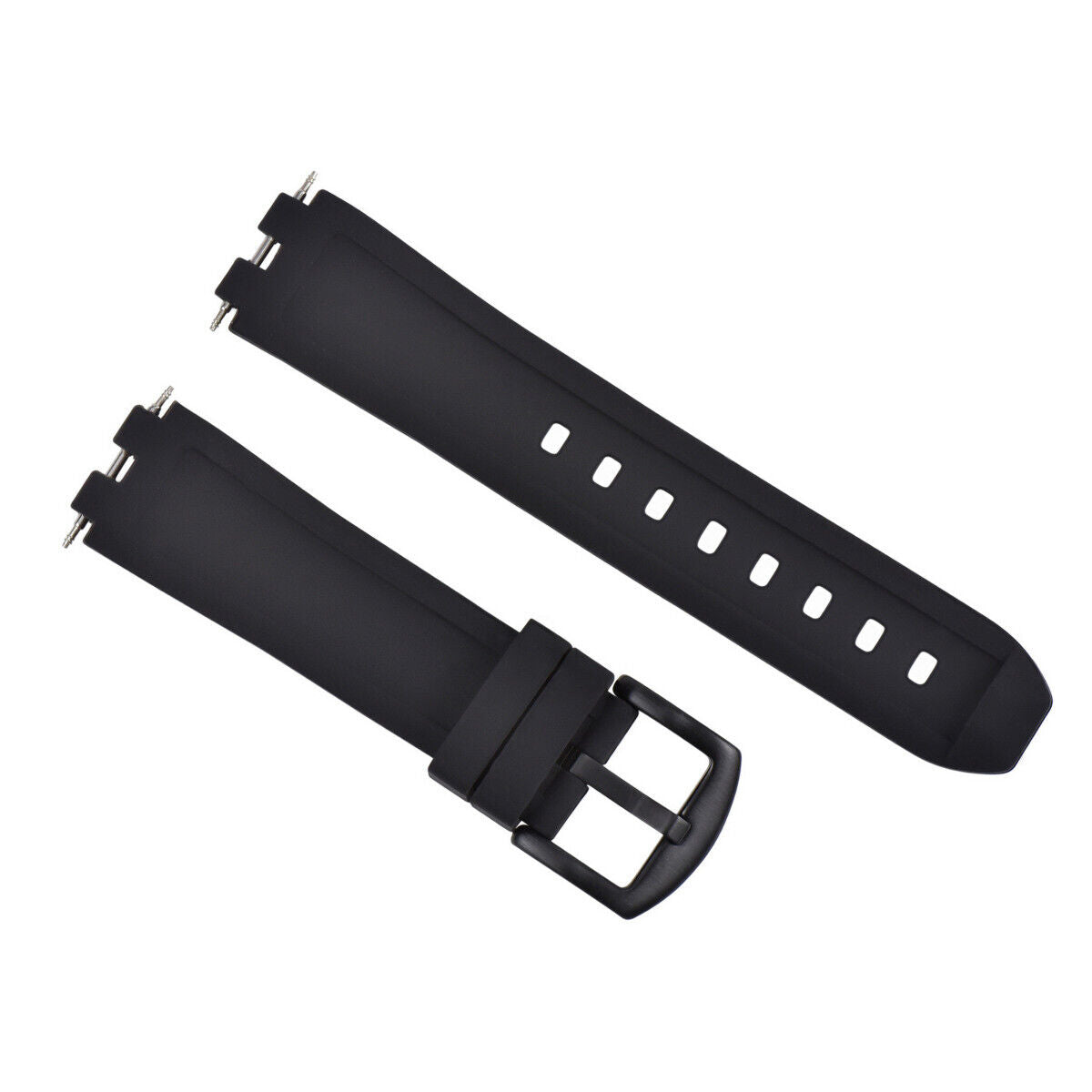 SILICONE RUBBER WATCH BAND STRAP FOR PEBBLE PVD WATCH BLACK BUCKLE BLACK