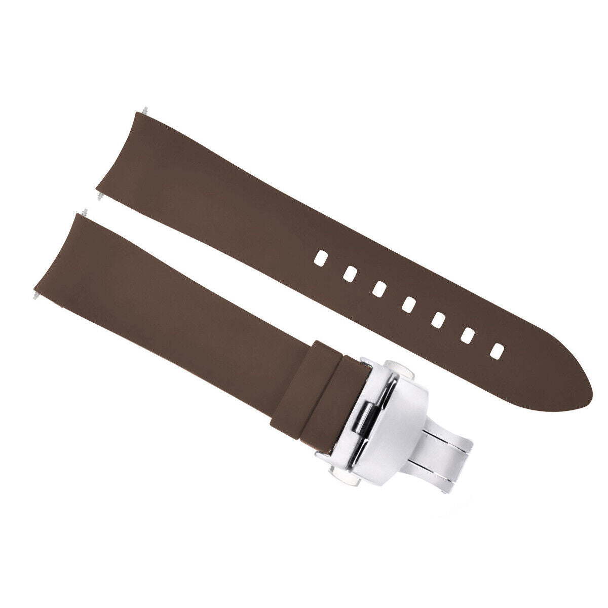 CURVED END SILICONE RUBBER STRAP FOR OMEGA SEAMASTER - 19MM