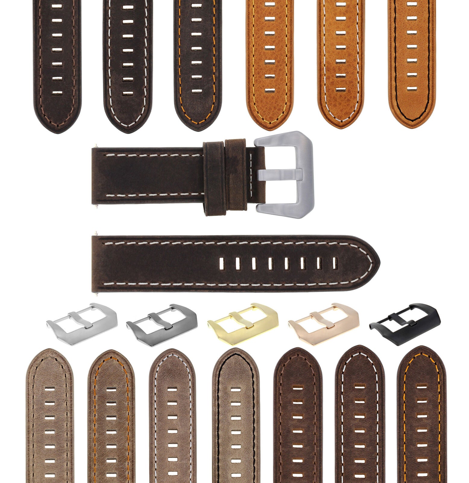 20-22-24MM LEATHER WATCH BAND STRAP FOR BREITLING CHRONOMAT BENTLEY COLT WATCH