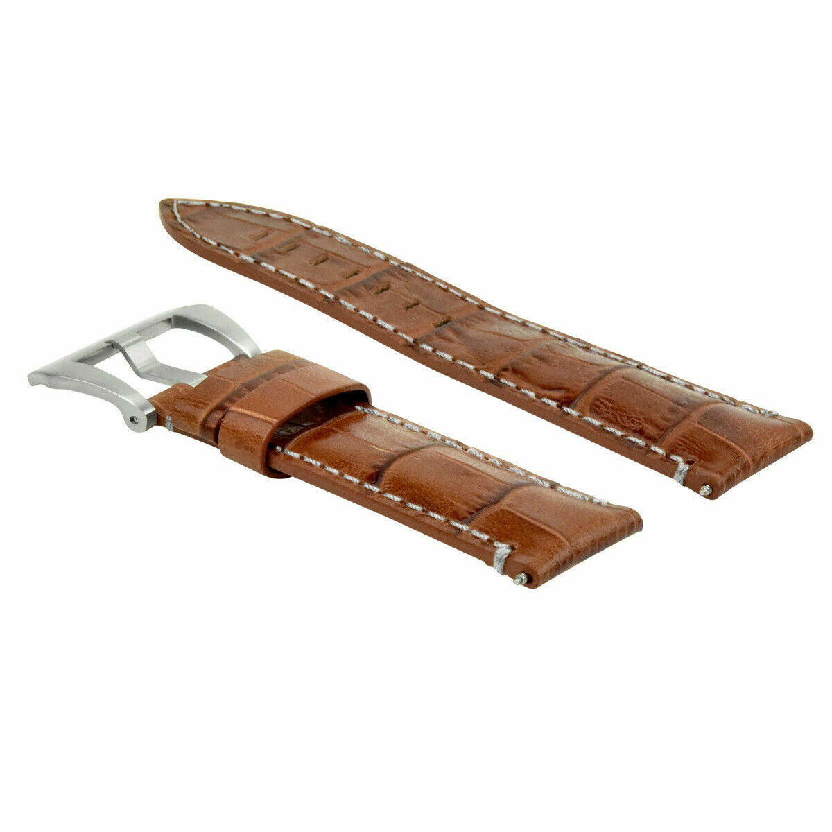 22MM LEATHER WATCH BAND STRAP FOR BREITLING NAVITIMER CHRONOMAT COLT L/BROWN WS