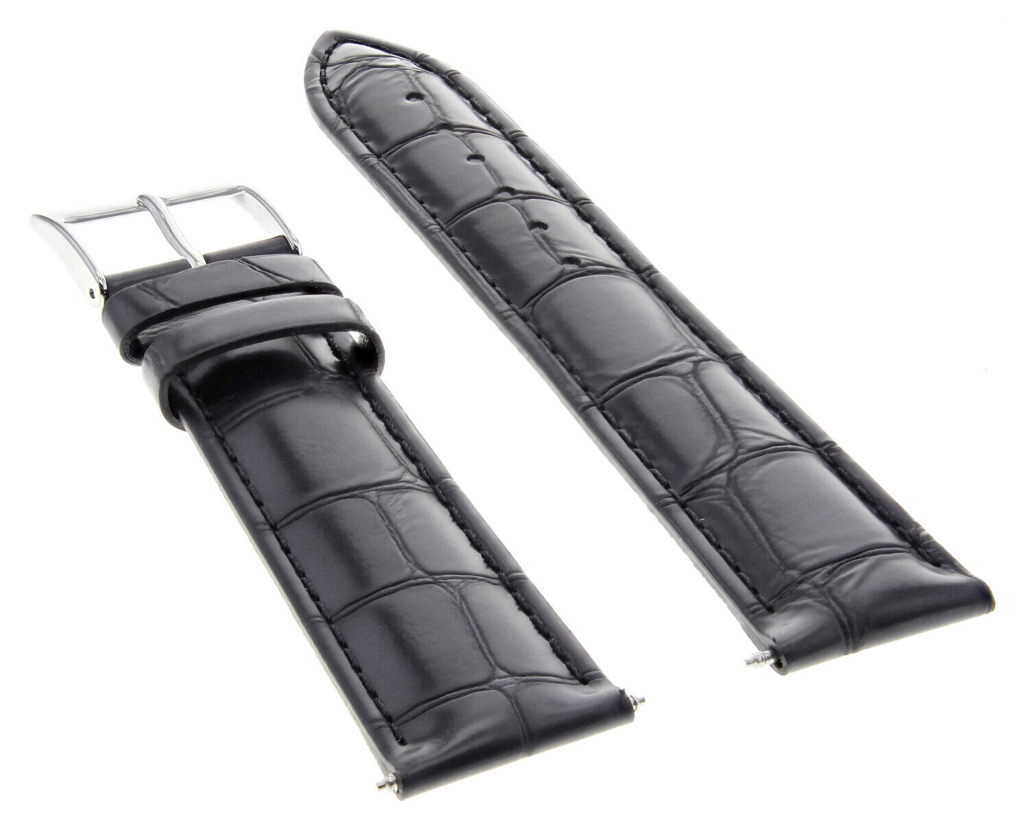 18MM ITALIAN LEATHER WATCH BAND STRAP FOR BULOVA ACCUTRON WATCH 18/16MM BLACK